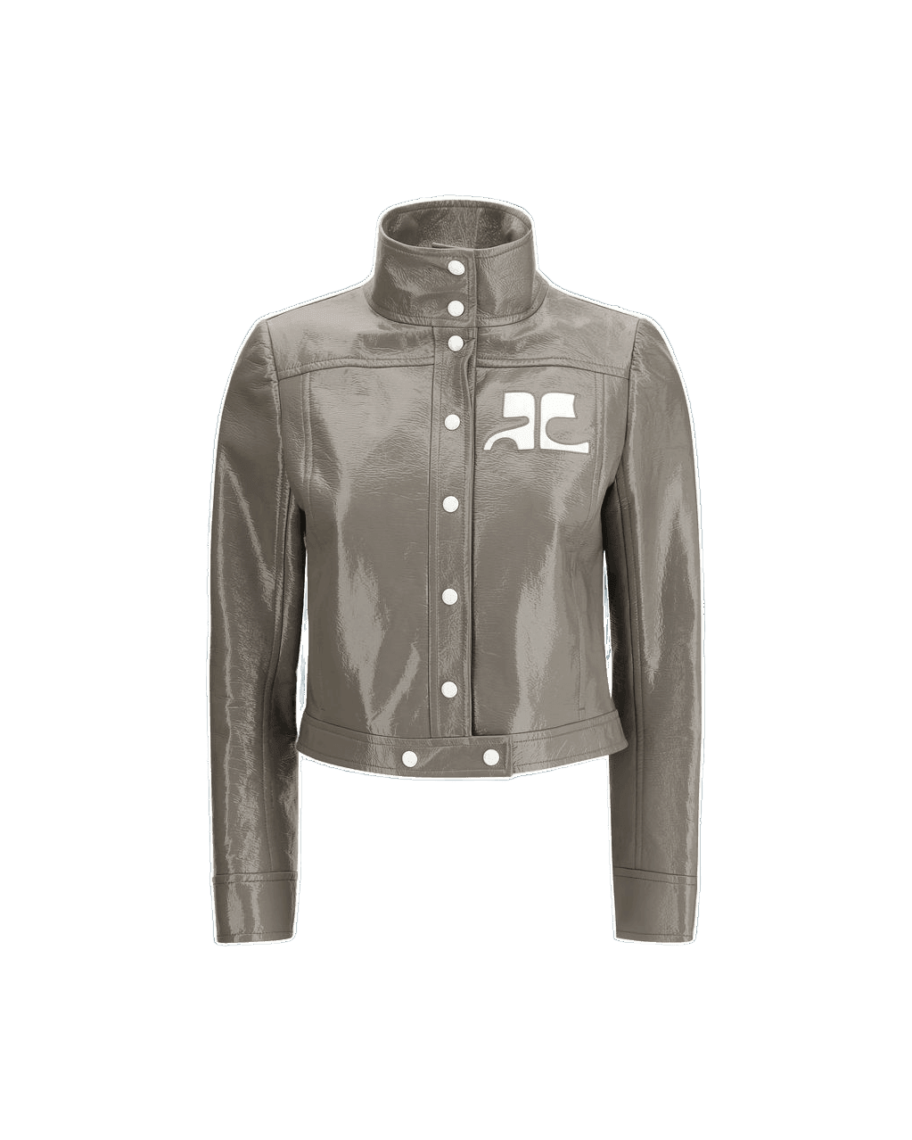 Courrèges Gray Cotton Full Length Jacket Coats & Jackets