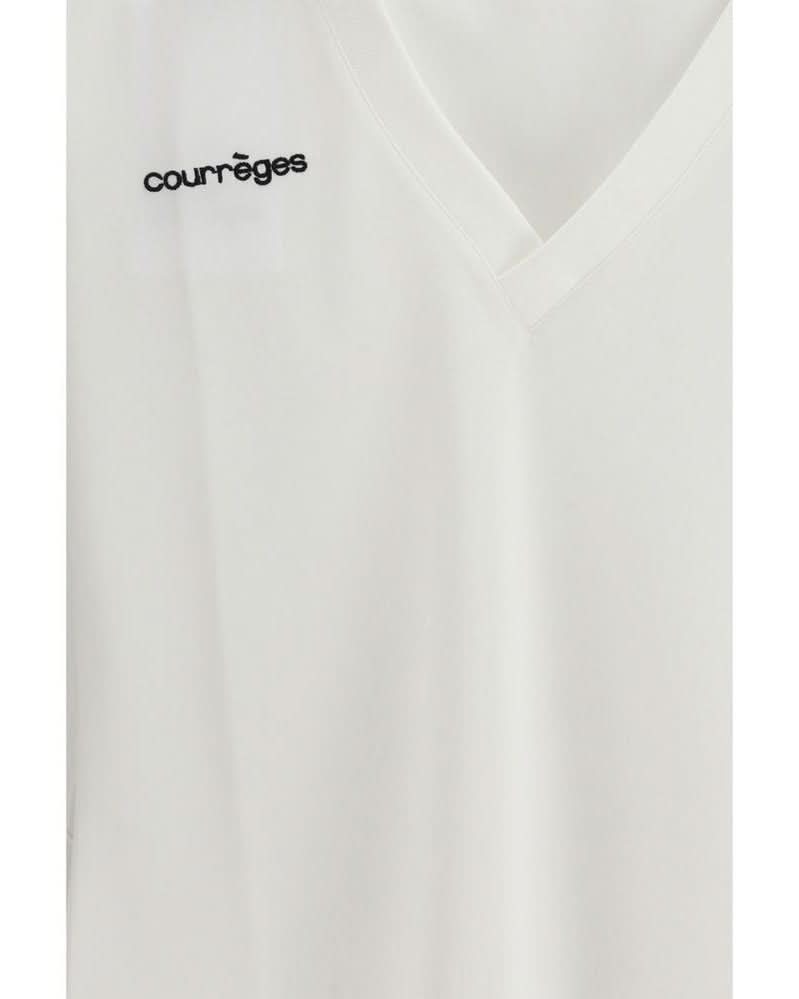 Courrèges White Cotton Polo Shirt Polos