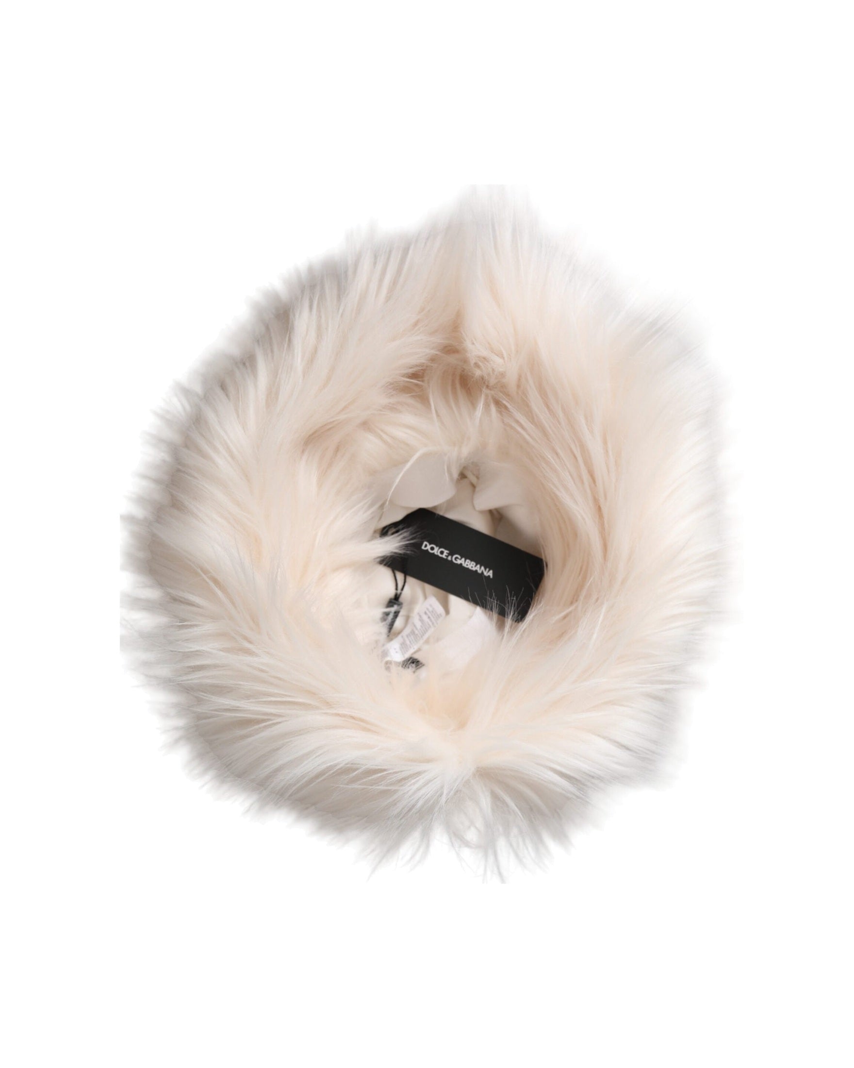 Dolce & Gabbana Acrylic Fur Womens Bucket White Hat Glam Steals