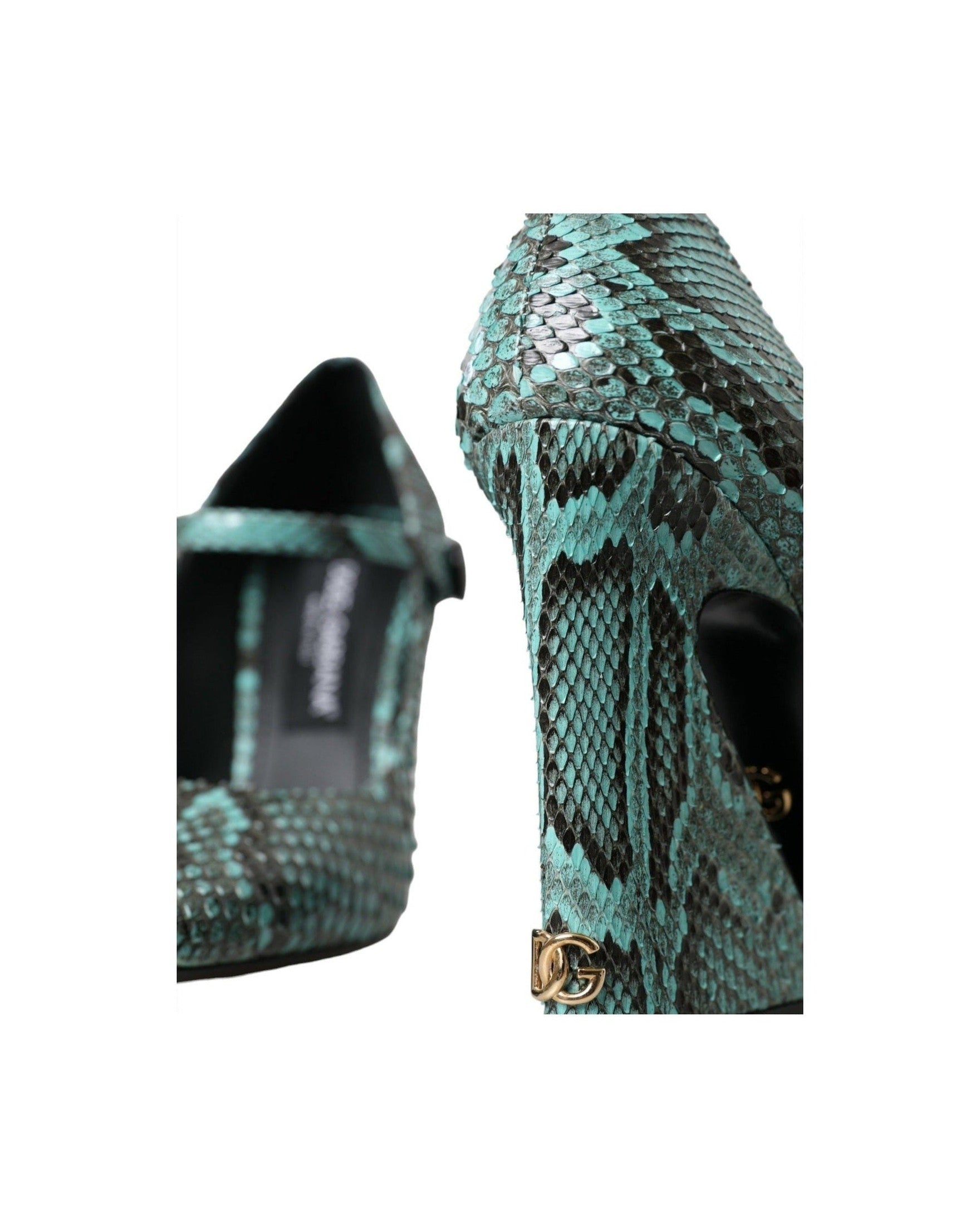 Dolce & Gabbana Aqua Python Leather Mary Jane Pumps Shoes Glam Steals