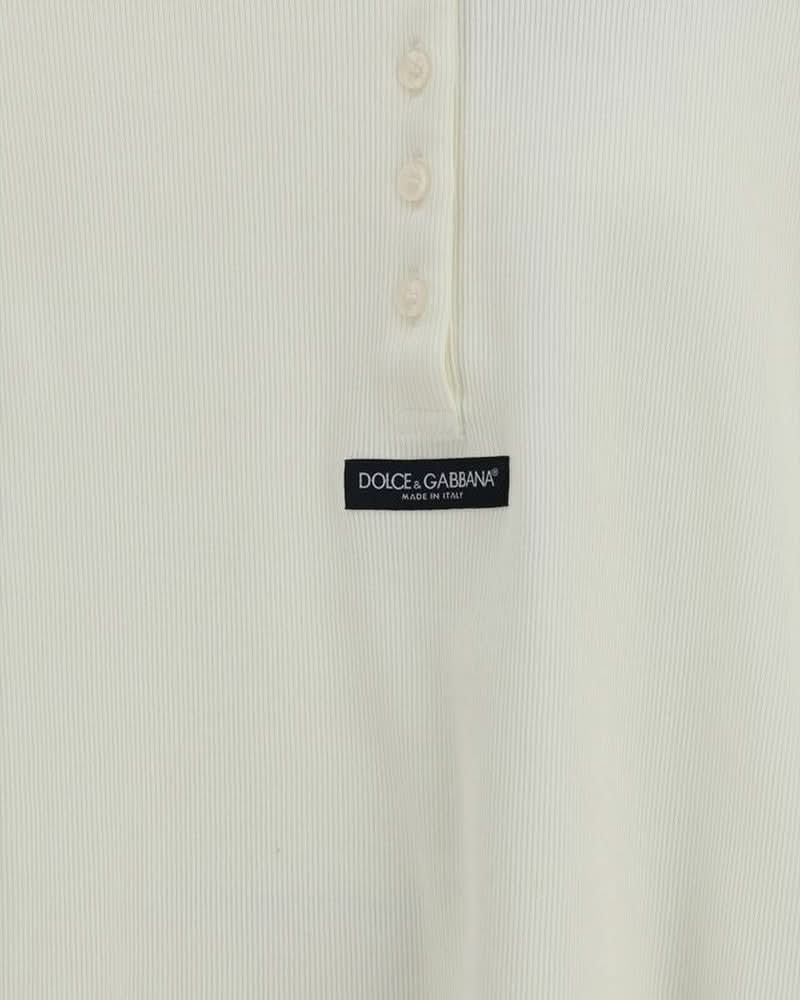Dolce & Gabbana Beige Cotton Long Sleeve T-shirt Glam Steals