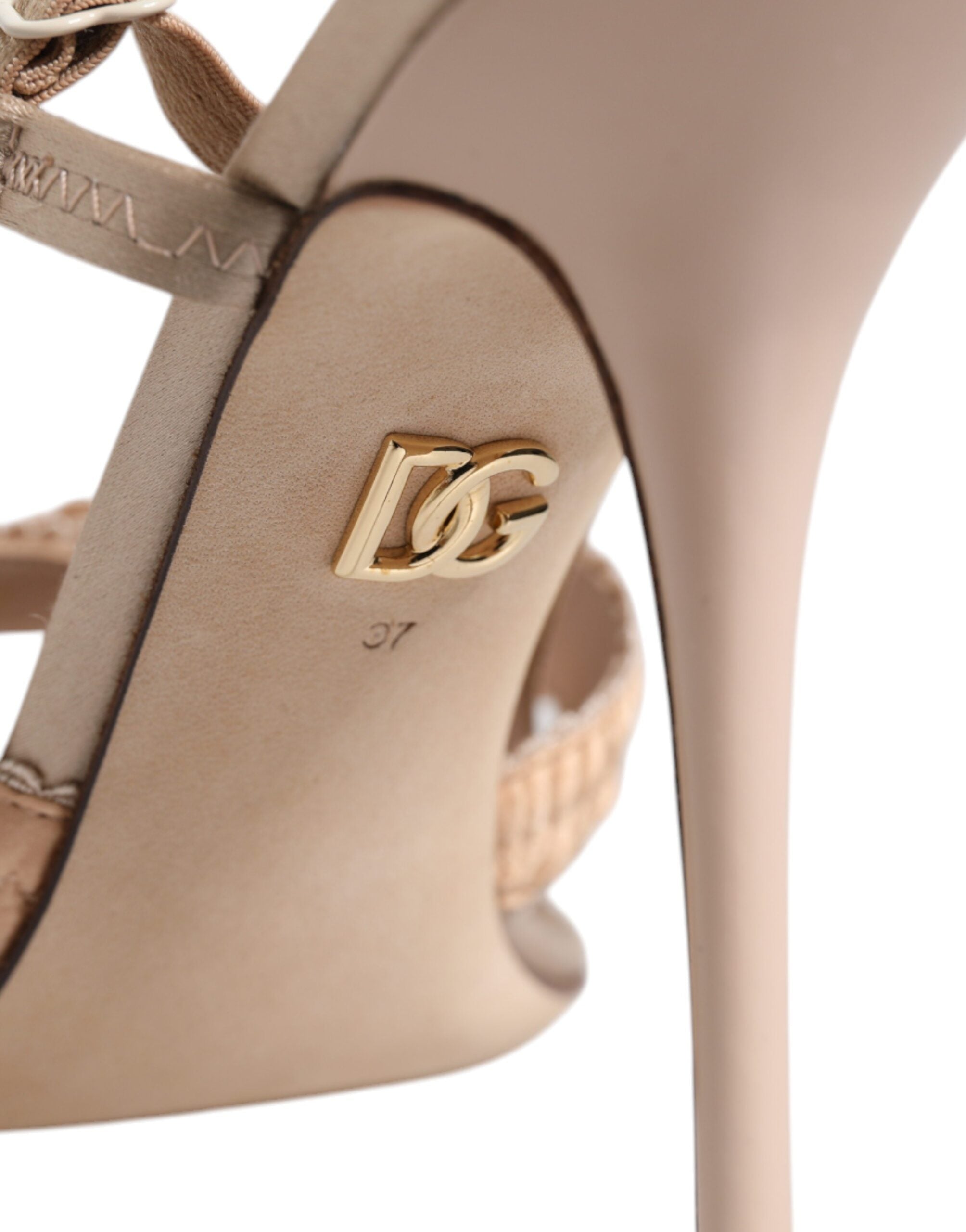 Dolce & Gabbana Beige Keira Slingback Heels Sandals Shoes Glam Steals