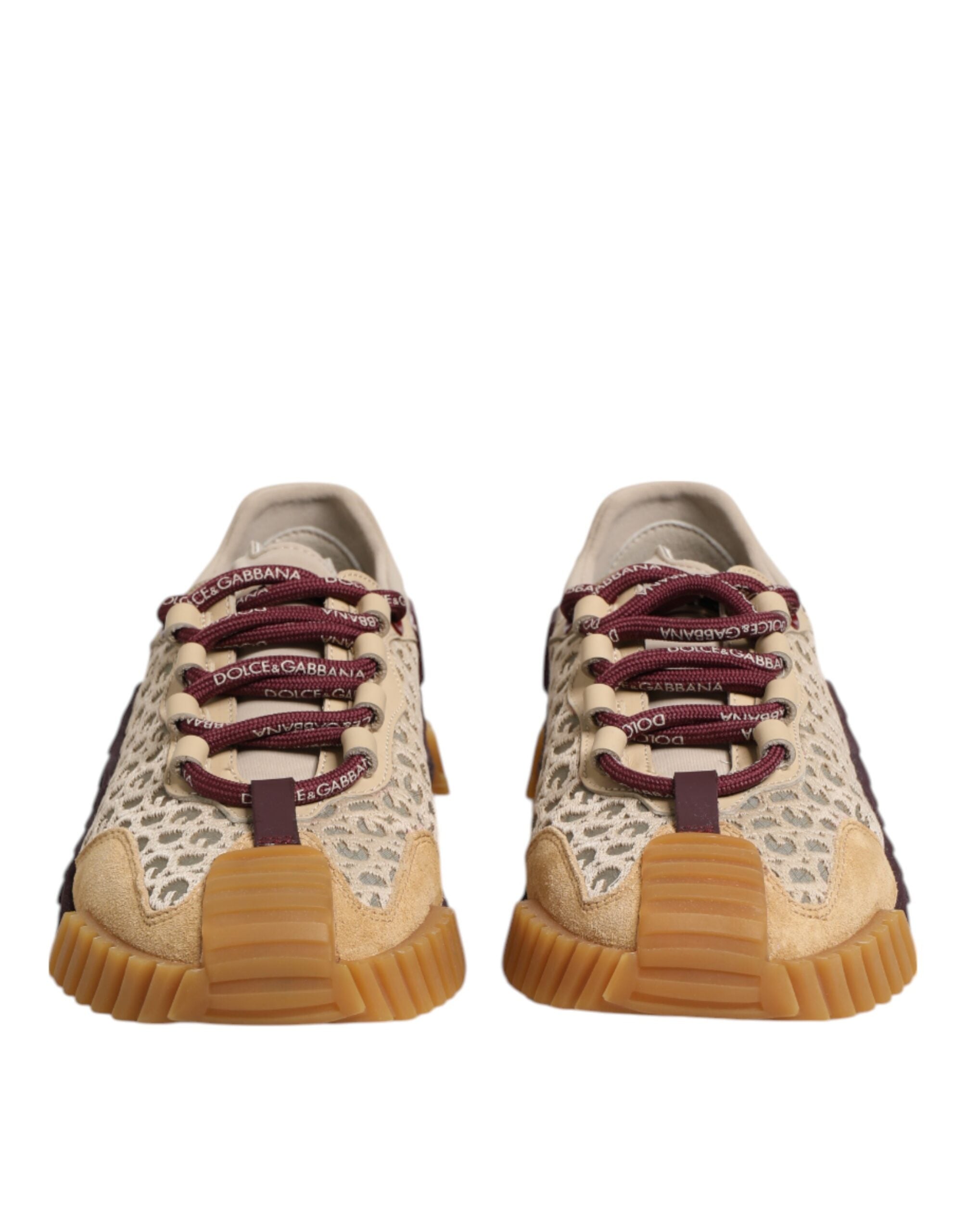 Dolce & Gabbana Beige Lace Neoprene Dg Logo Ns1 Sneakers Shoes Glam Steals