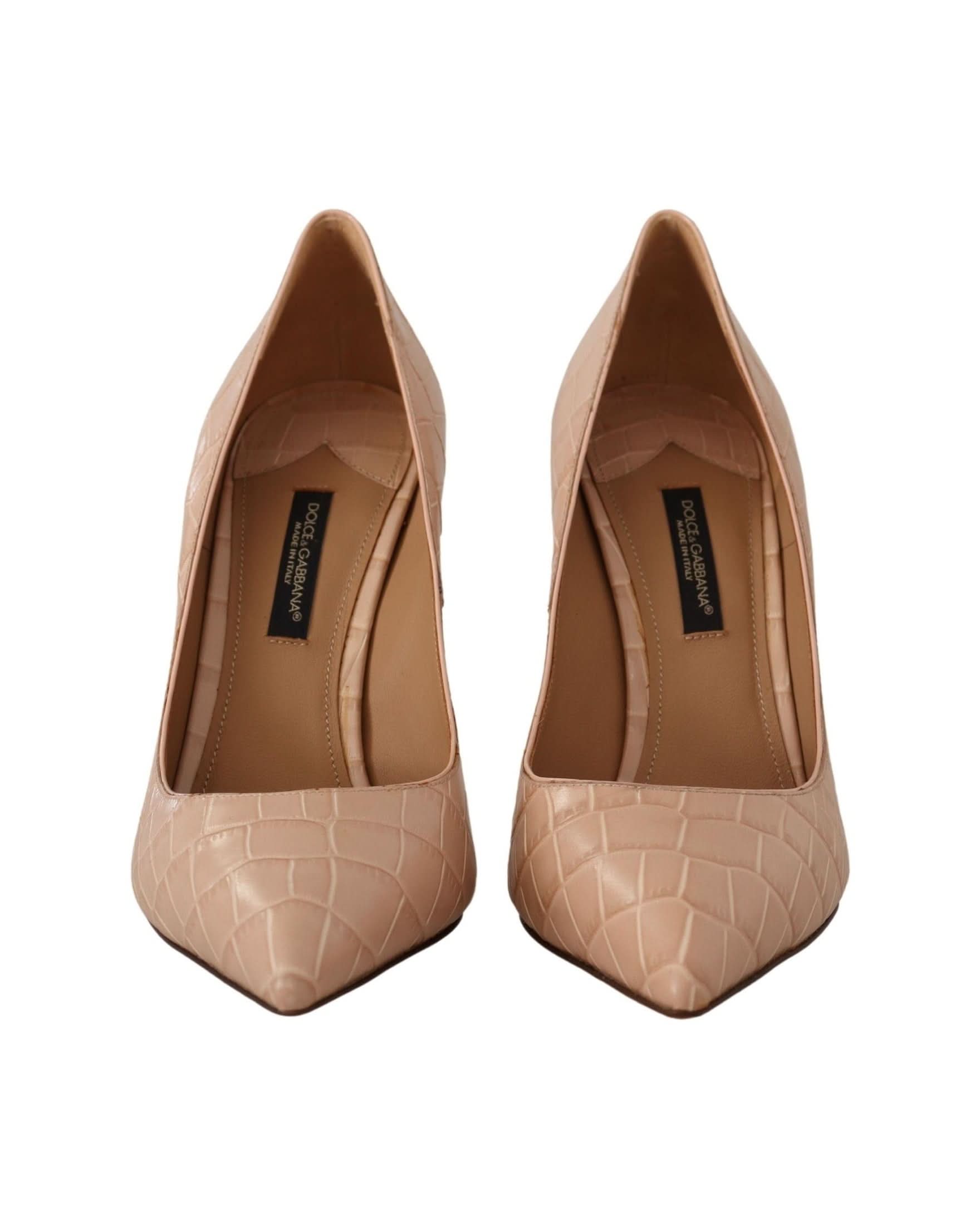 Dolce & Gabbana Beige Leather Bellucci Heels Heels