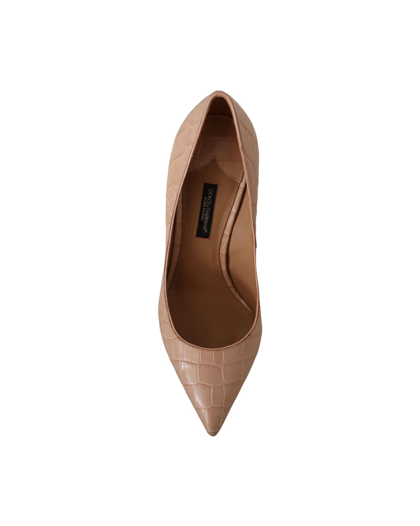 Dolce & Gabbana Beige Leather Bellucci Heels Heels