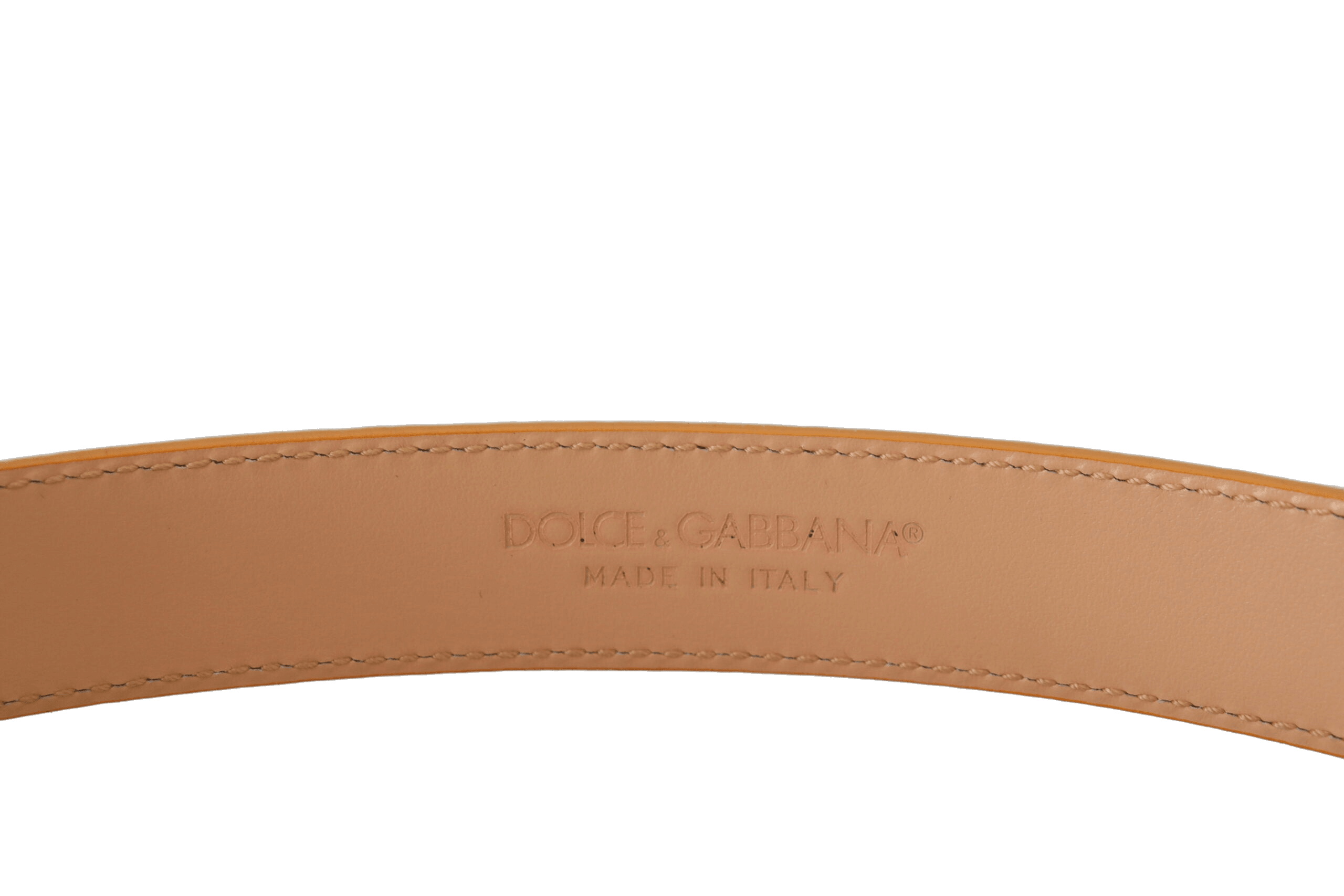 Dolce & Gabbana Beige Leather Exotic Gold Metal Buckle Belt Glam Steals