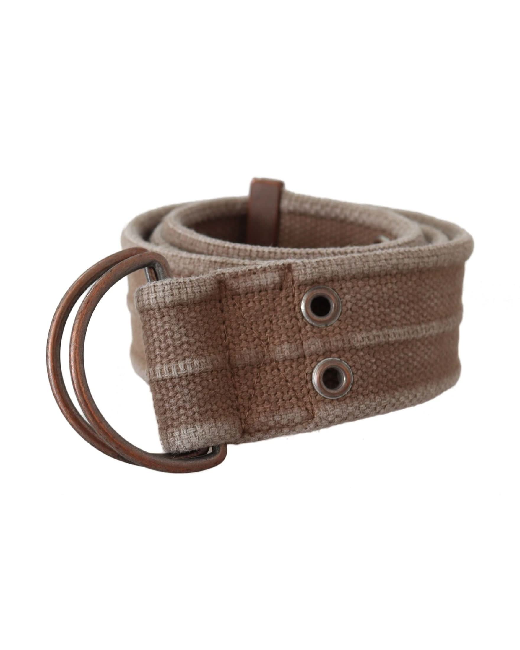 Dolce & Gabbana Beige Leather Logo Belt Sling Cintura Buckle Belts