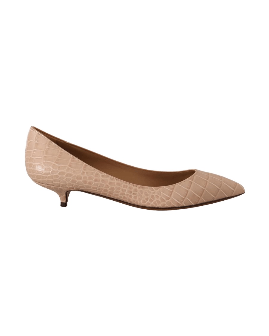 Dolce & Gabbana Beige Leather Platform Pumps Heels