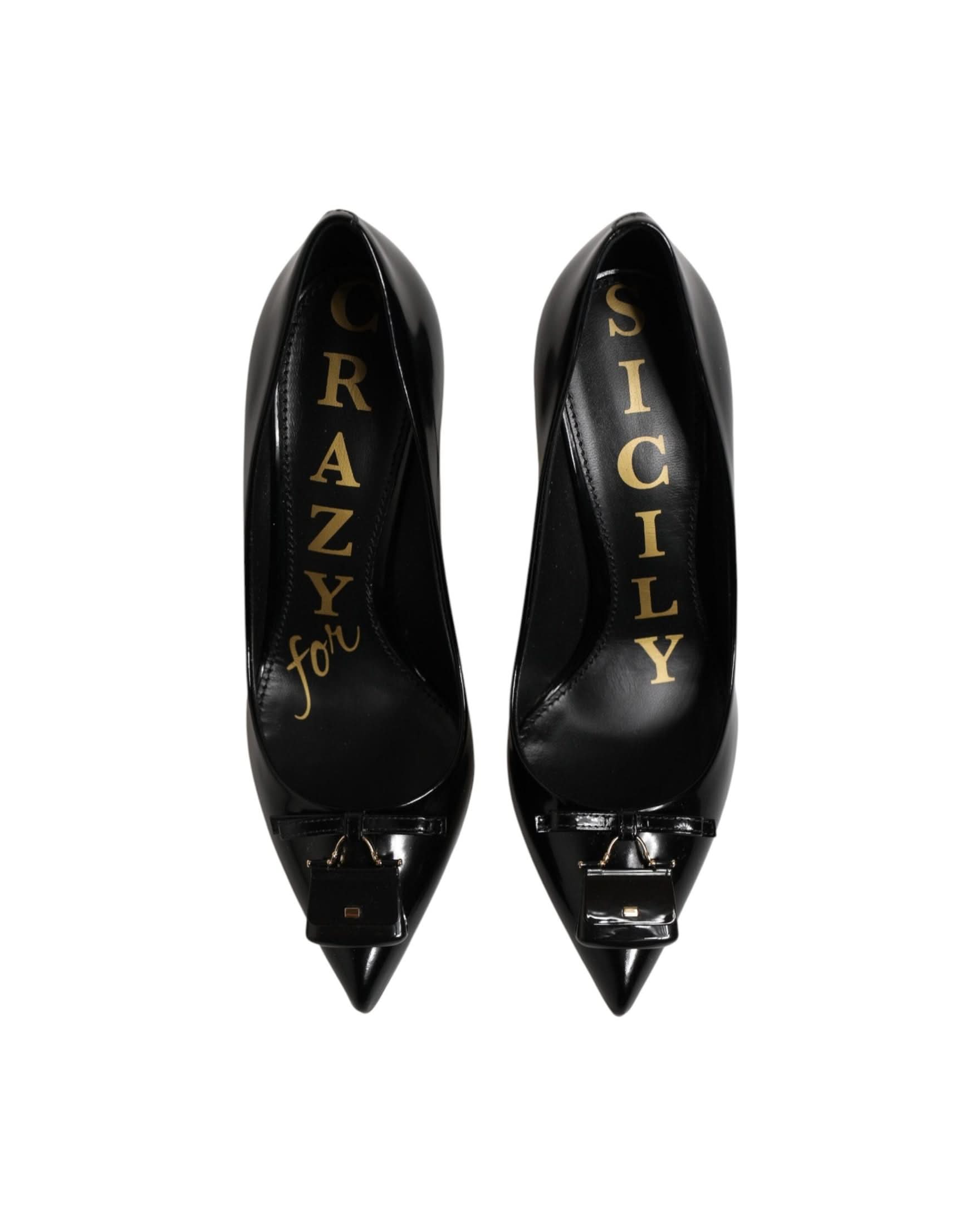 Dolce & Gabbana Black Bag Embellished Heels Heels