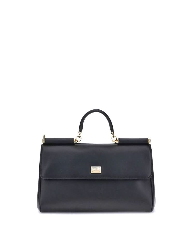 Dolce & Gabbana Black Calf Leather Bos Taurus Shoulder Bag