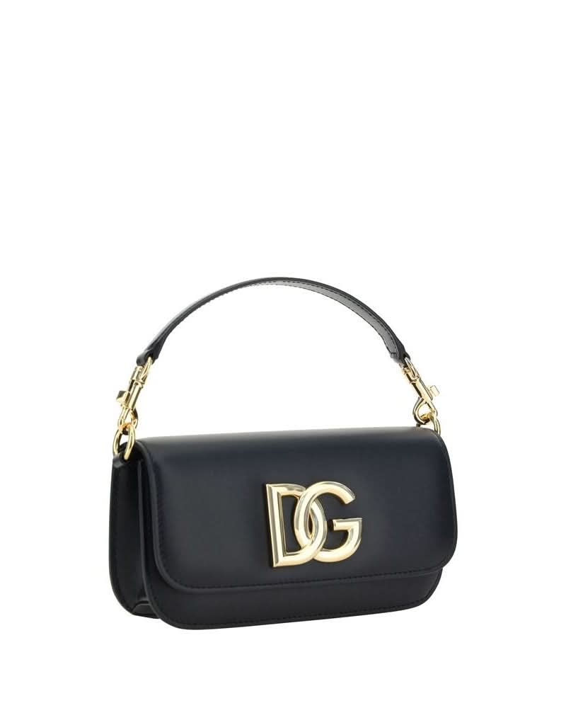 Dolce & Gabbana Black Calf Leather Bos Taurus Shoulder Bag