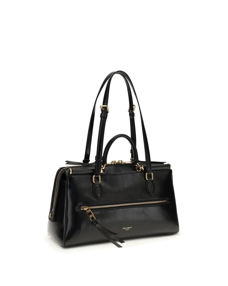 Dolce & Gabbana Black Calf Leather Bos Taurus Shoulder Bag
