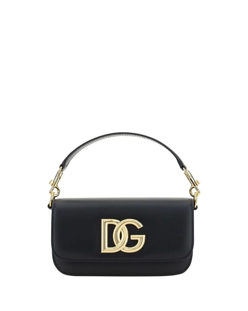 Dolce & Gabbana Black Calf Leather Bos Taurus Shoulder Bag