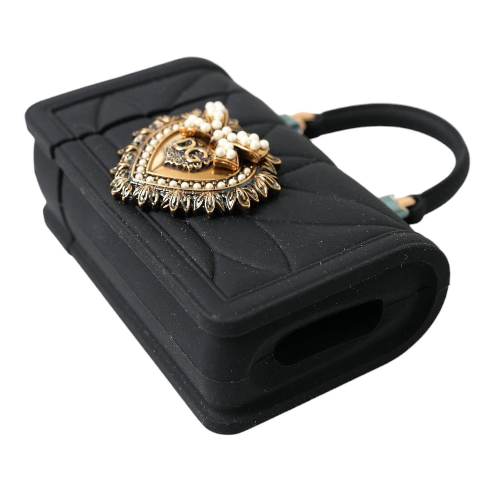 Dolce & Gabbana Black Case Silicone Devotion Heart Cover Hand Bag Airpod Glam Steals