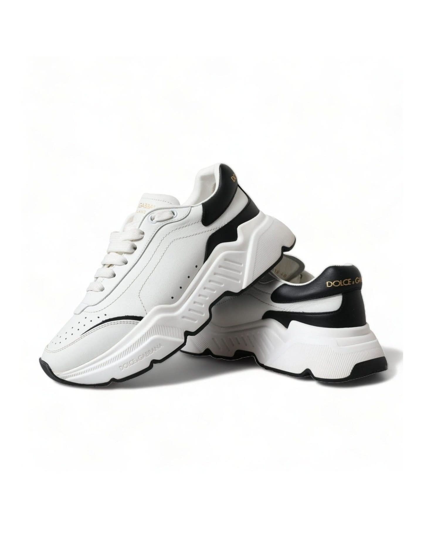Dolce & Gabbana Black White Chic Daymaster Leather Sneakers Sneakers