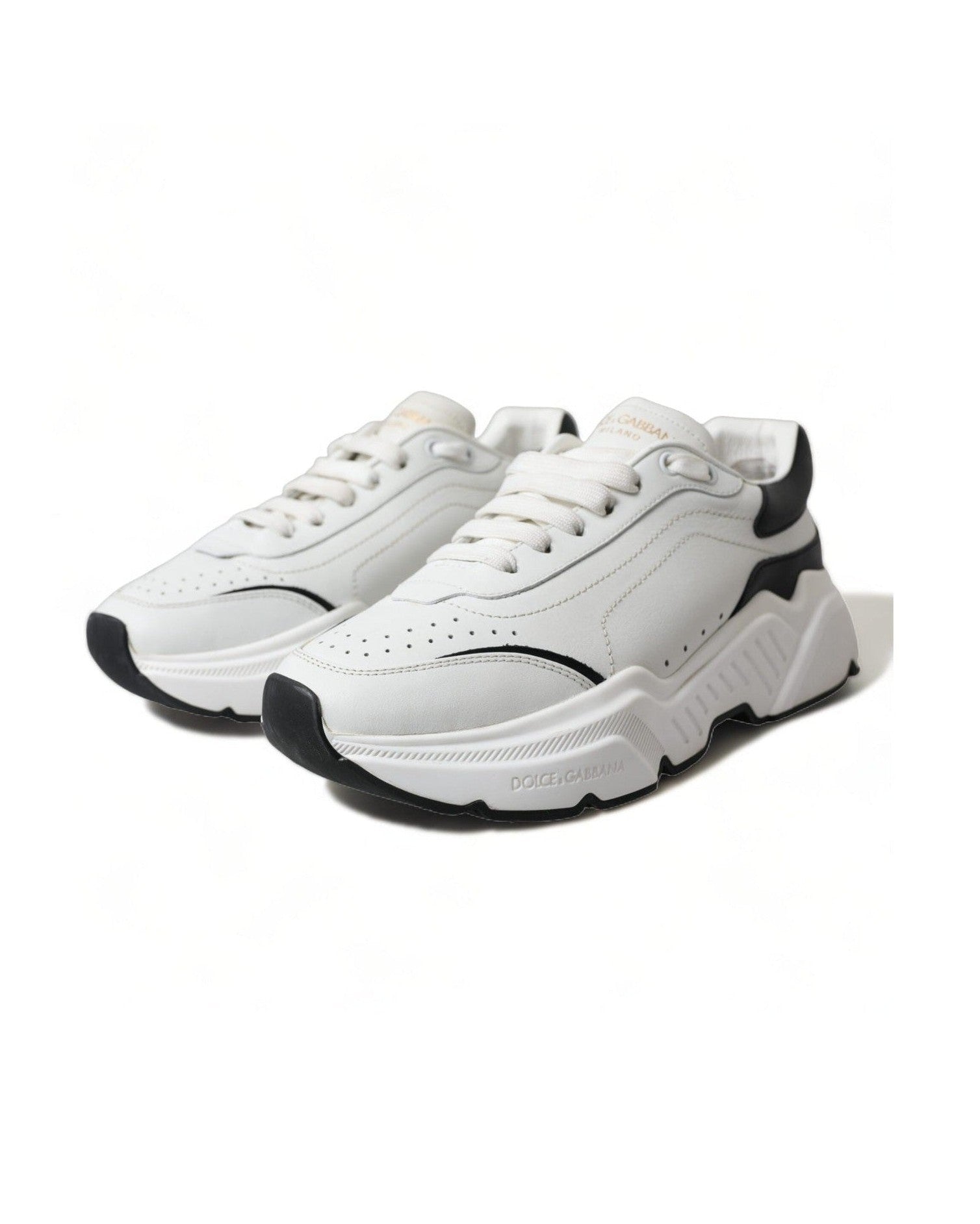 Dolce & Gabbana Chic & Daymaster Leather Black White Sneakers Glam Steals