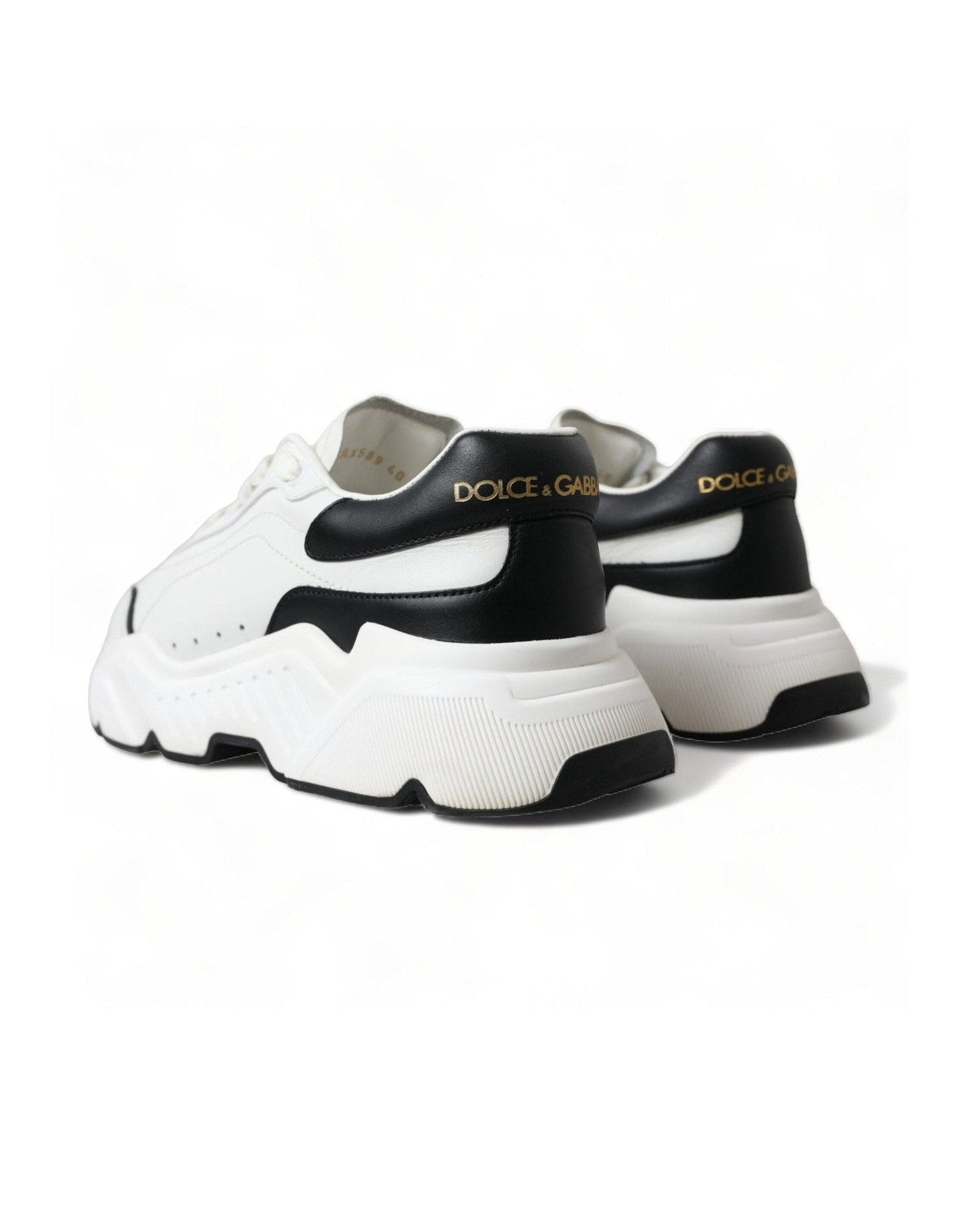 Dolce & Gabbana Chic & Daymaster Leather Black White Sneakers Glam Steals