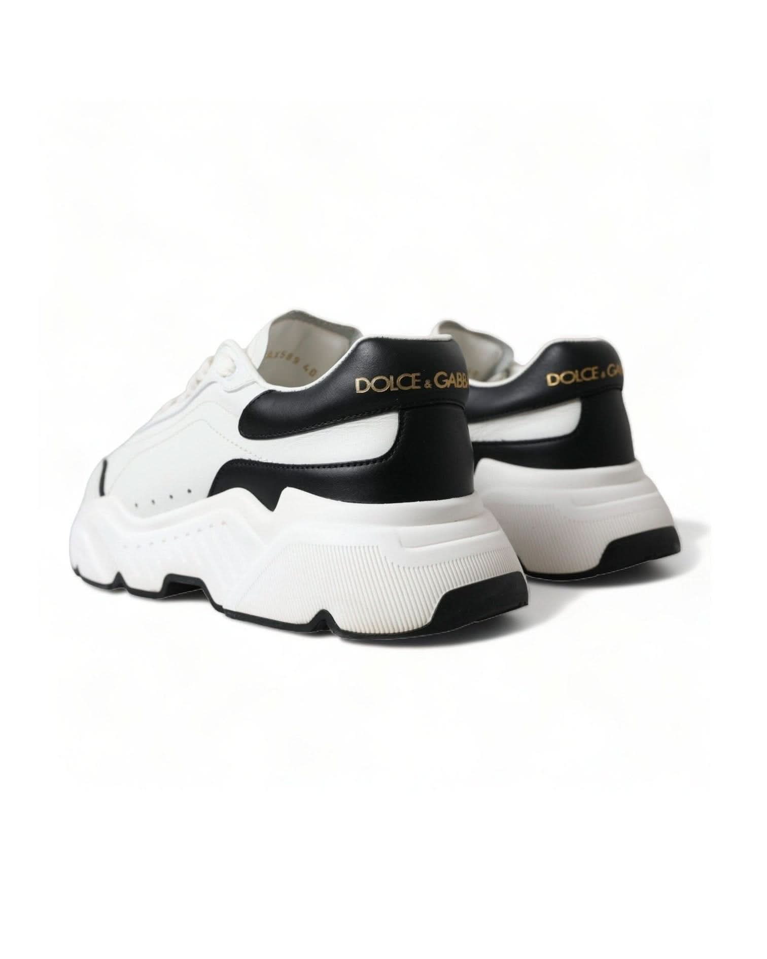 Dolce & Gabbana Black White Chic Daymaster Leather Sneakers Sneakers