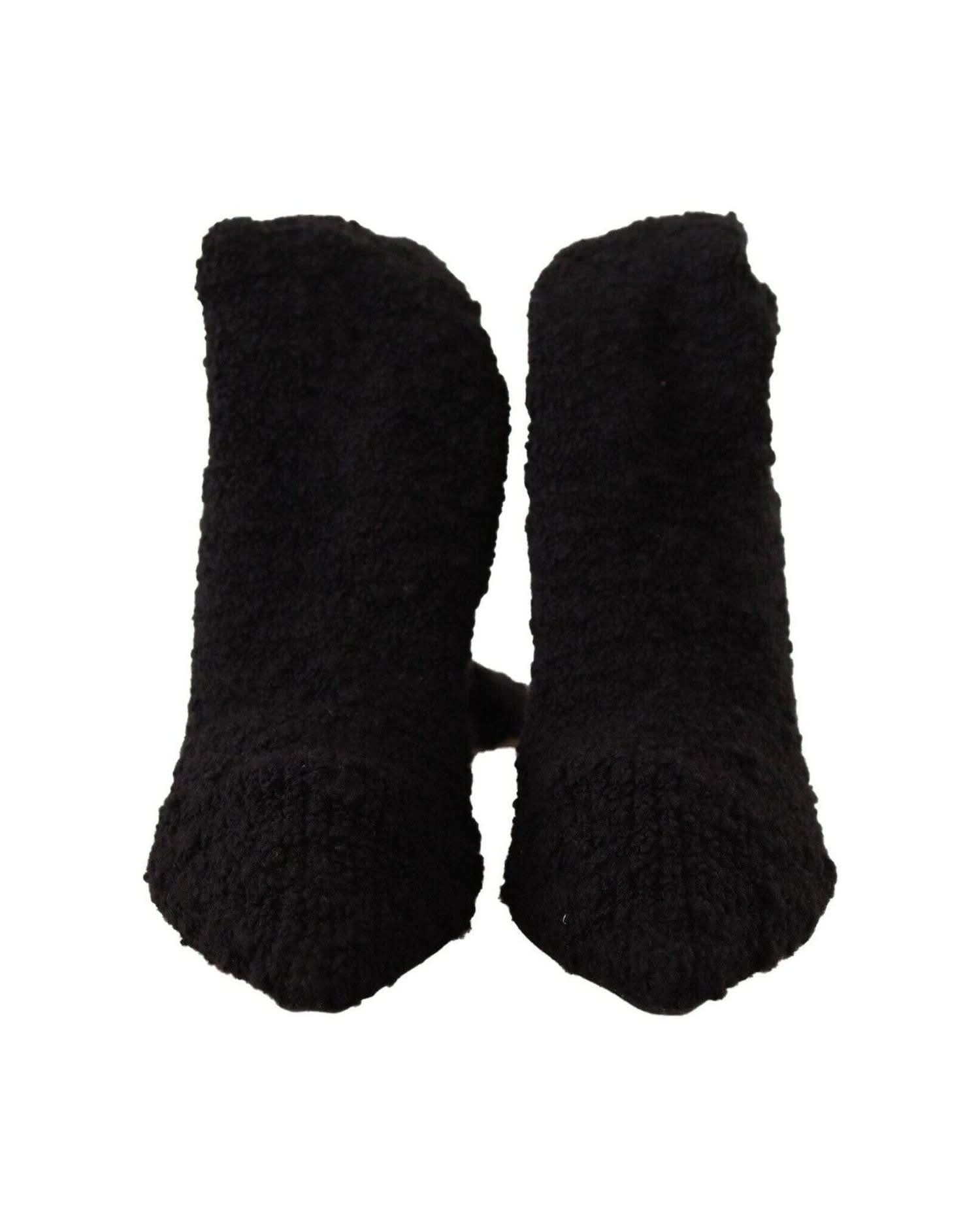 Dolce & Gabbana Black Chic Stretch Sock Boots Boots