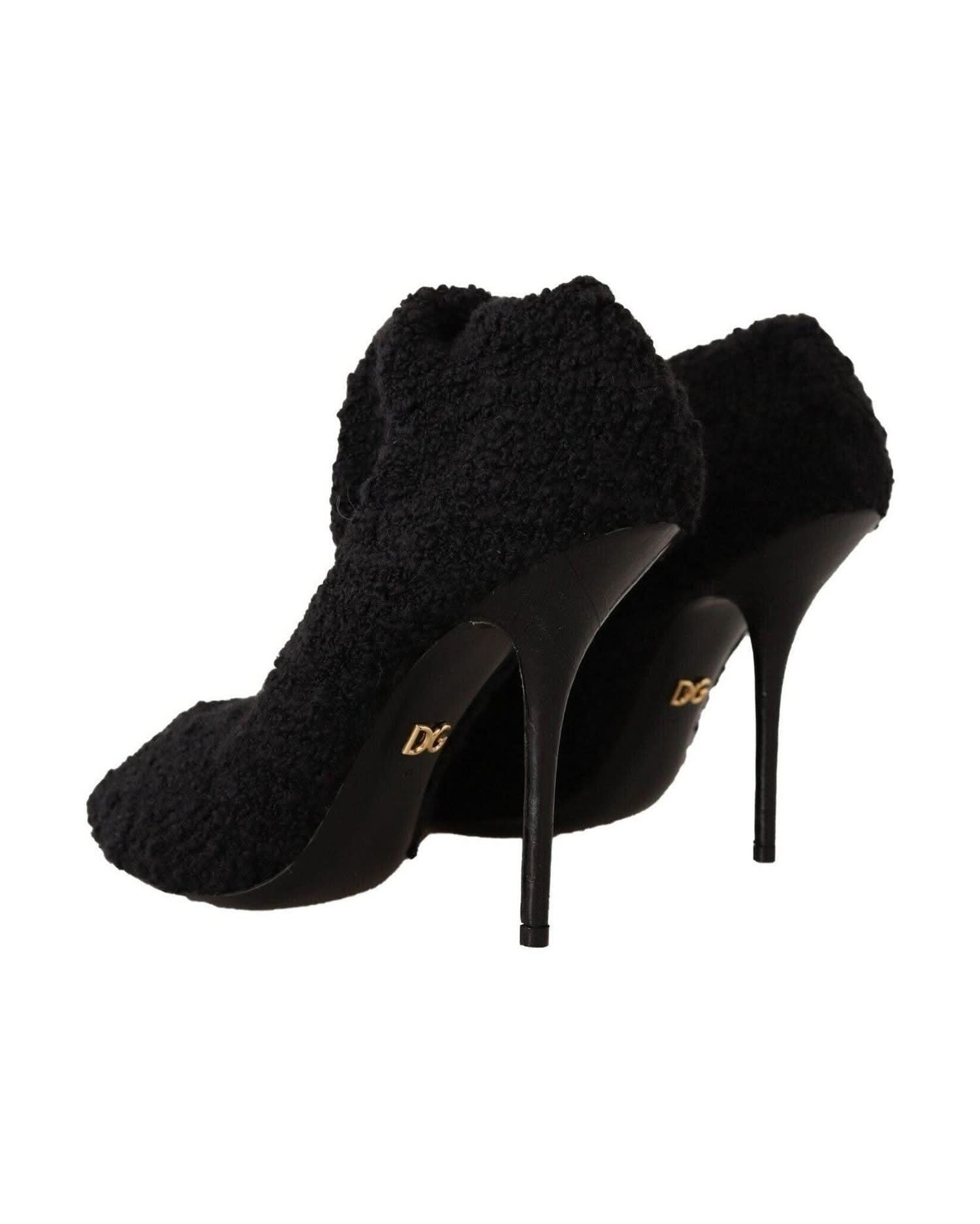 Dolce & Gabbana Black Chic Stretch Sock Boots Boots