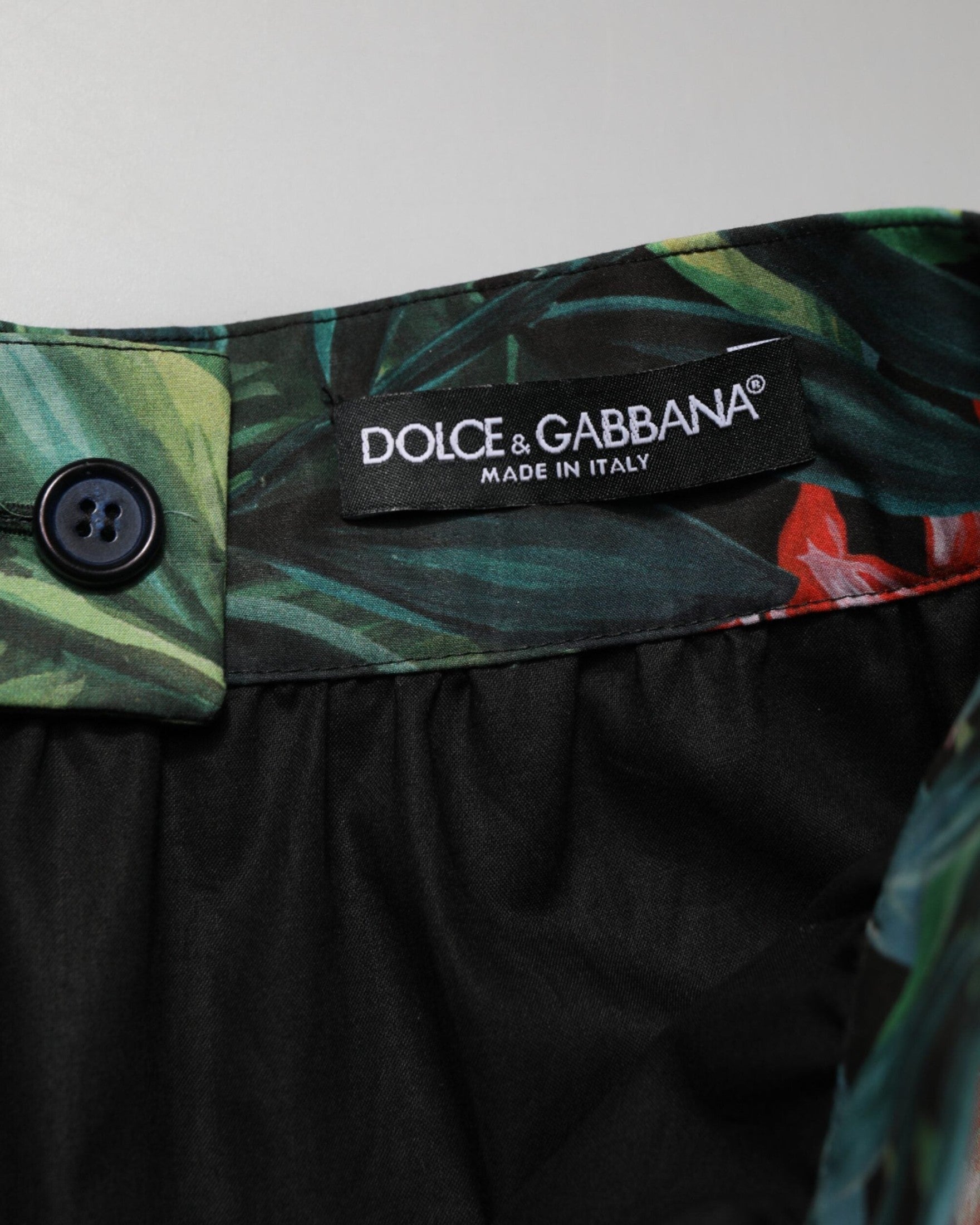 Dolce & Gabbana Black Cotton Floral High Waist Midi Skirt Glam Steals
