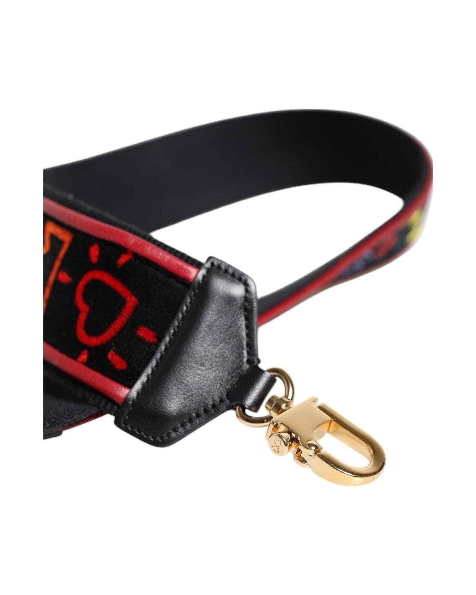 Dolce & Gabbana Black Cotton Printed Bag Shoulder Strap Glam Steals