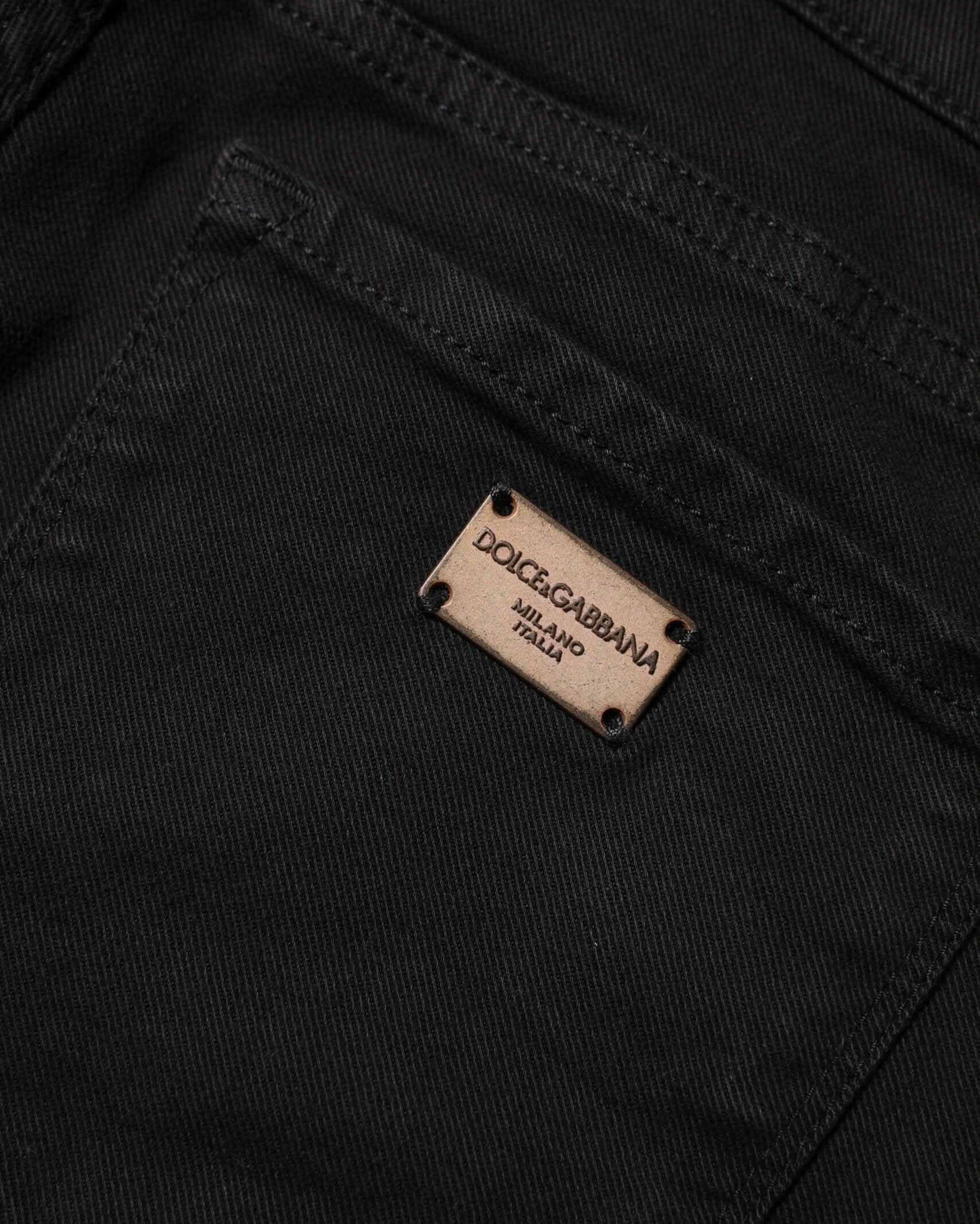 Dolce & Gabbana Black Cotton Skinny Mid Waist Denim Jeans Jeans