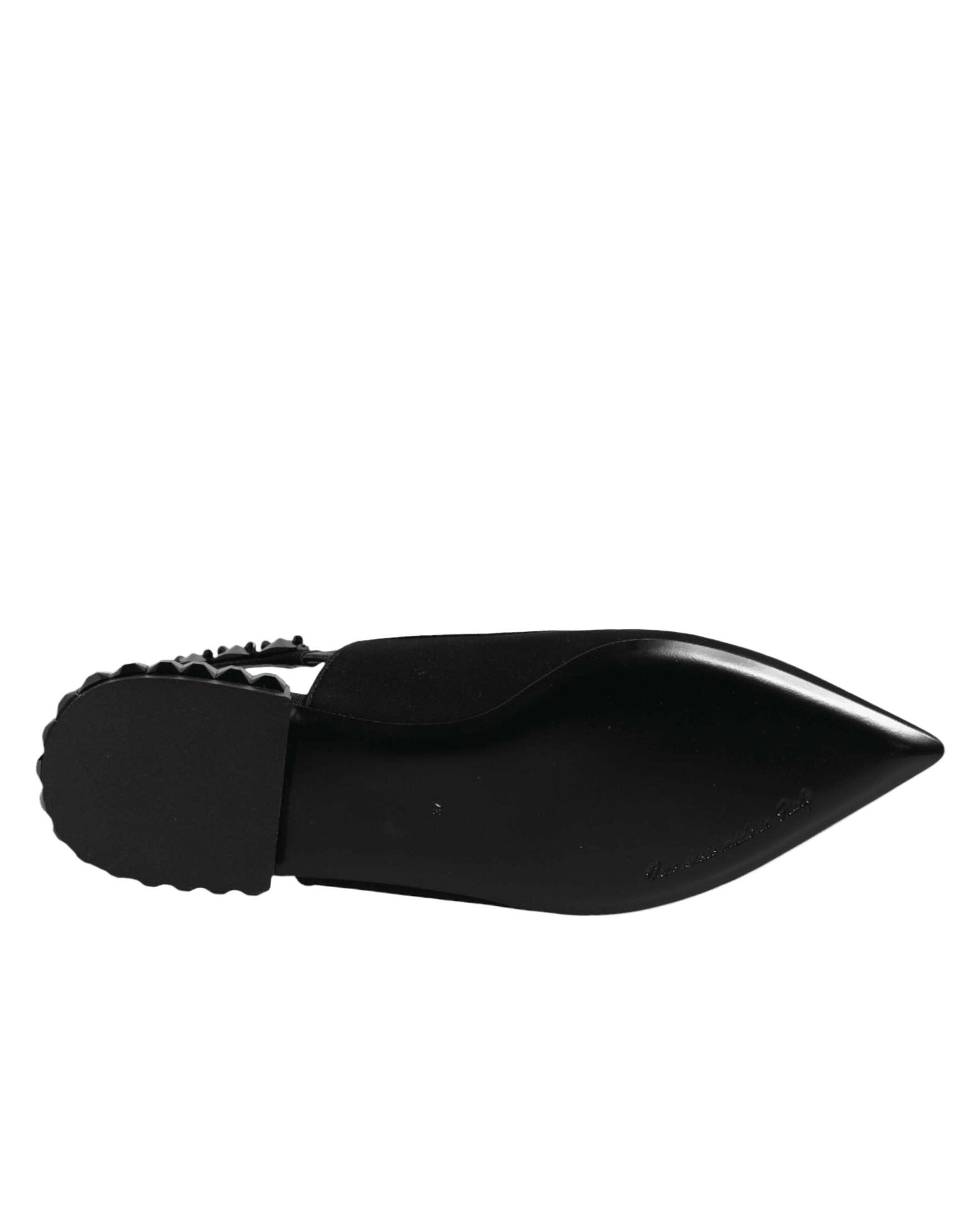 Dolce & Gabbana Black Crystal Charmeuse Slingback Shoes Glam Steals