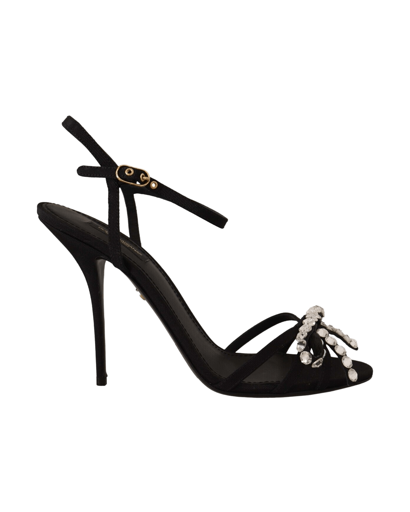 Dolce & Gabbana Black Crystals Ankle Strap Heels Glam Steals