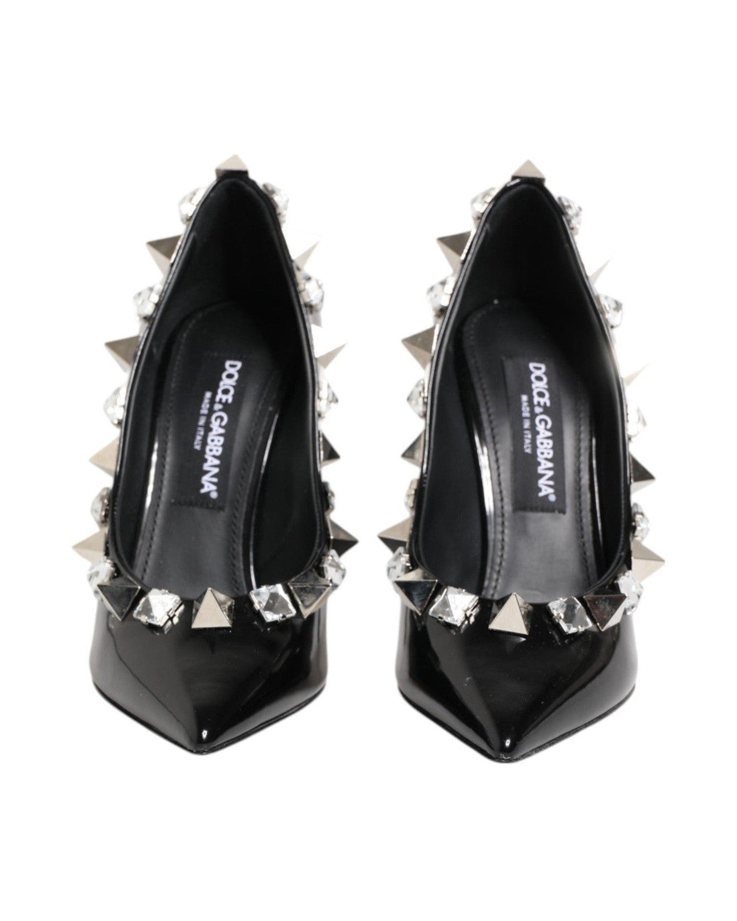 Dolce & Gabbana Black Crystals Studs Stiletto Pumps Shoes Glam Steals