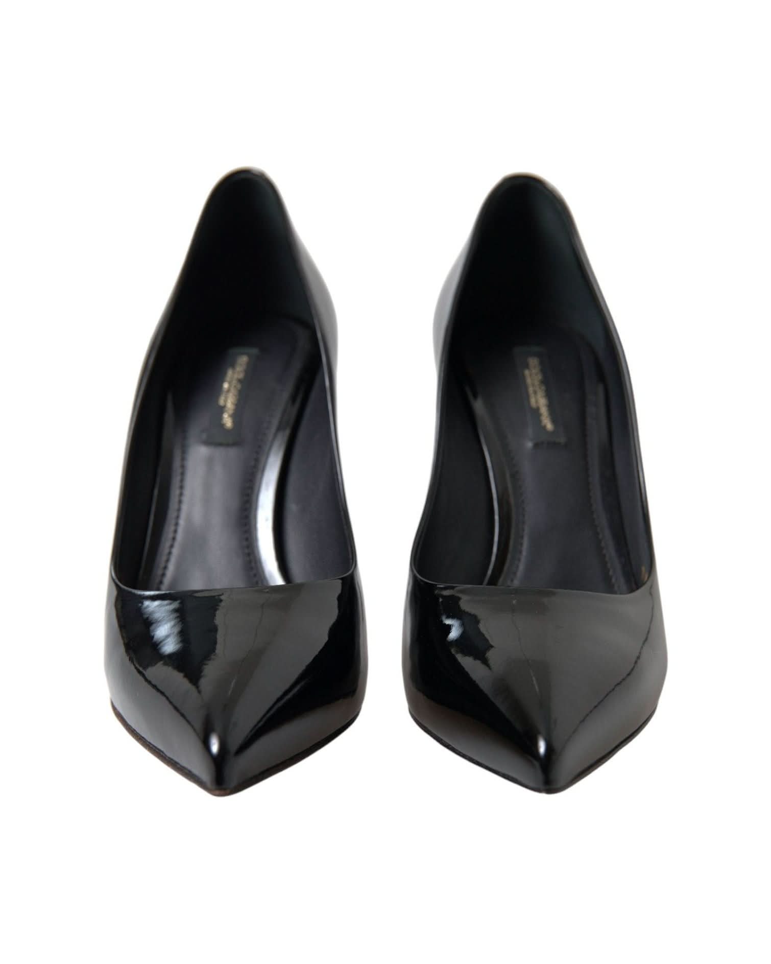 Dolce & Gabbana Black Elegant Patent Stiletto Heels Heels