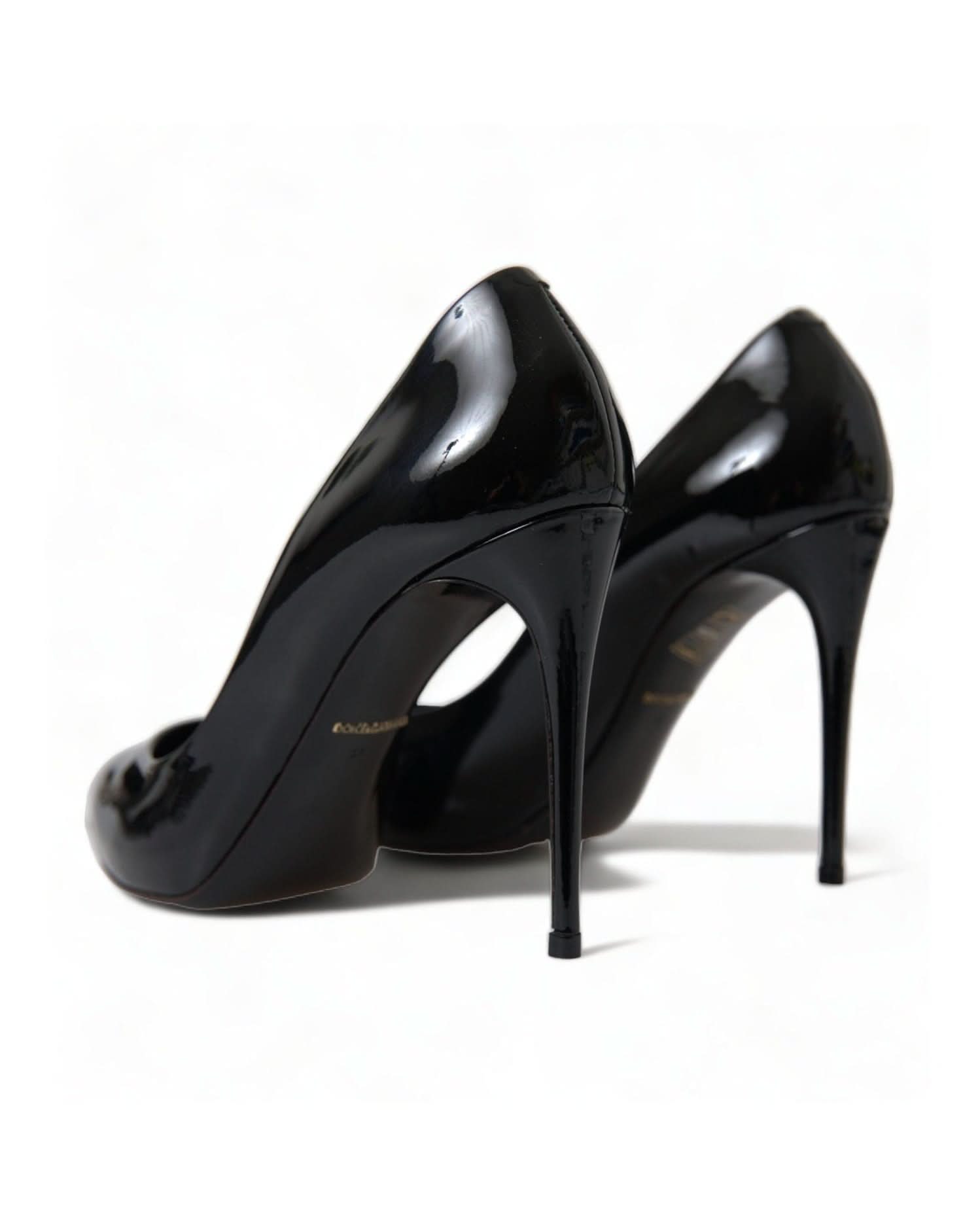 Dolce & Gabbana Black Elegant Patent Stiletto Heels Heels