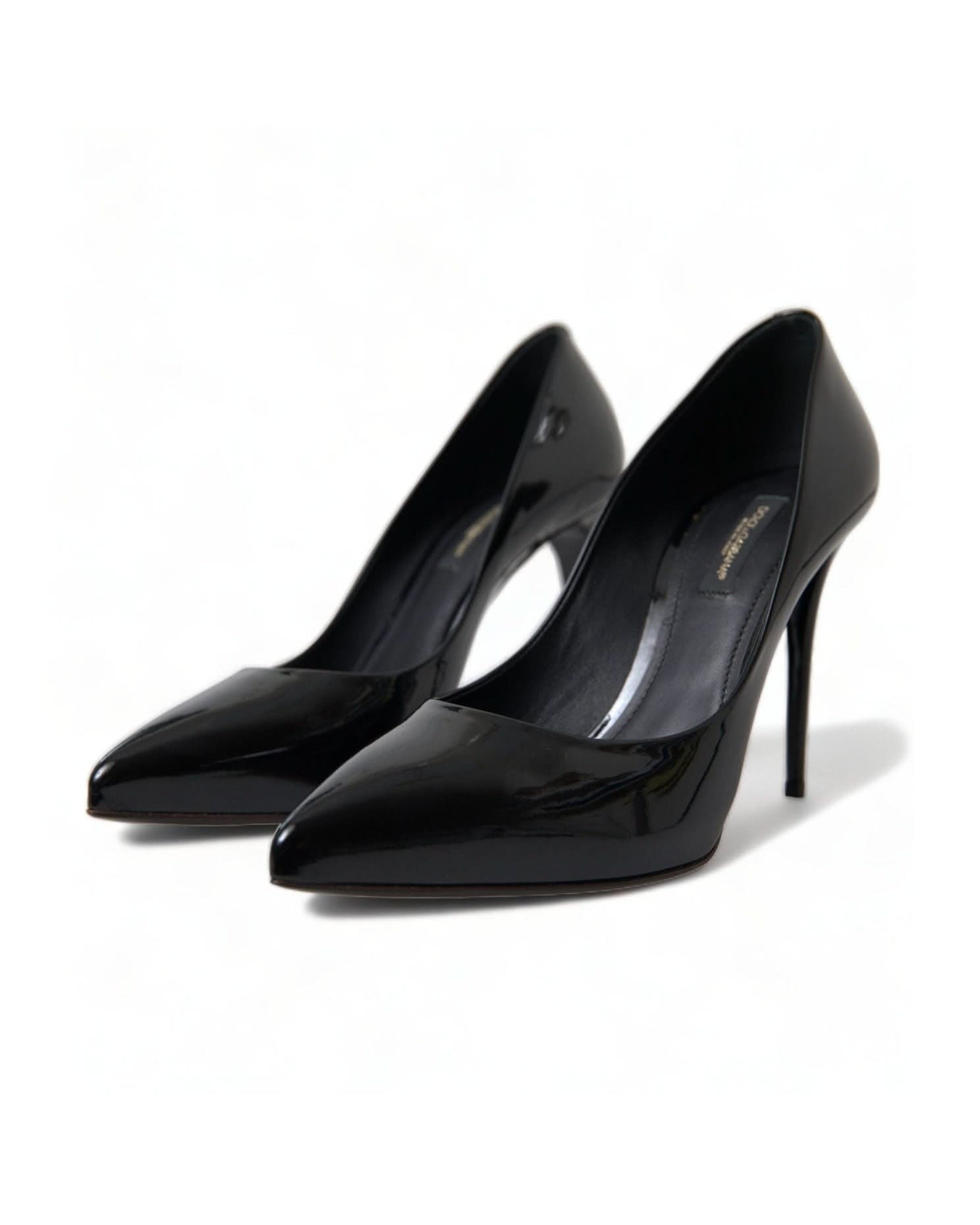 Dolce & Gabbana Black Elegant Patent Stiletto Heels Heels