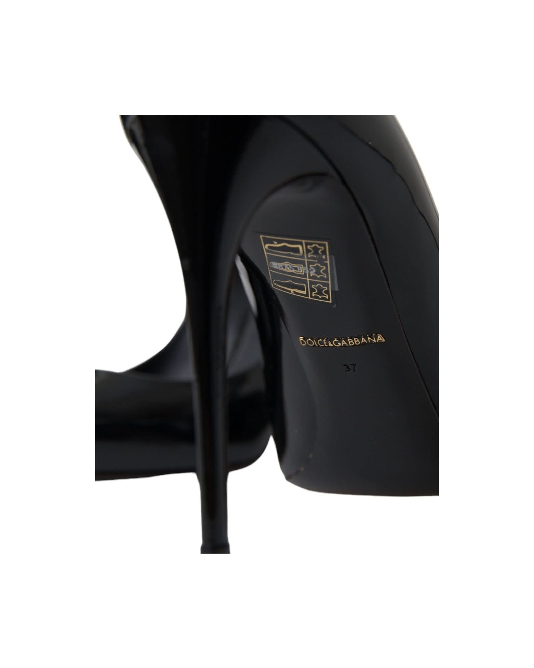 Dolce & Gabbana Black Elegant Patent Stiletto Heels Heels