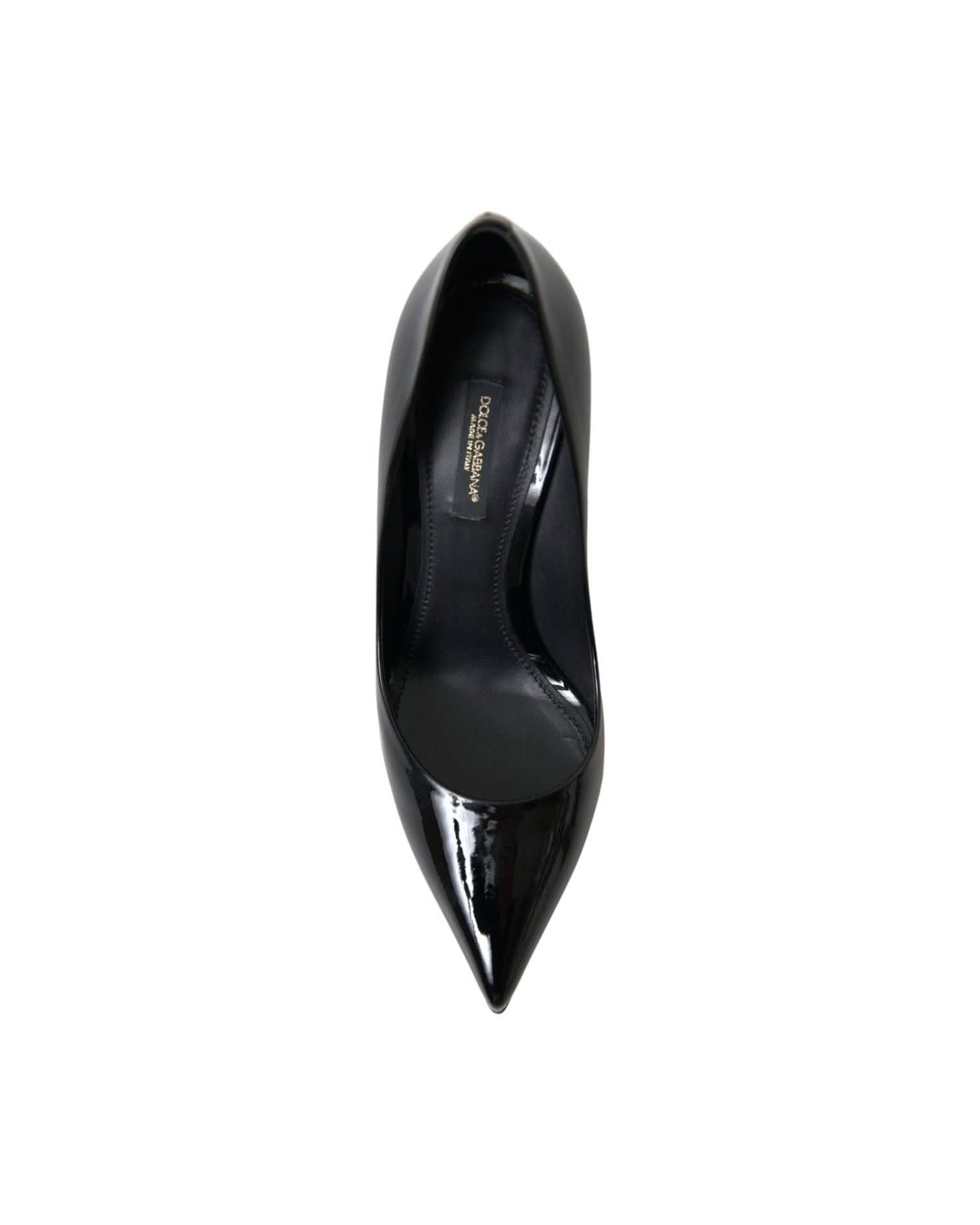 Dolce & Gabbana Black Elegant Patent Stiletto Heels Heels