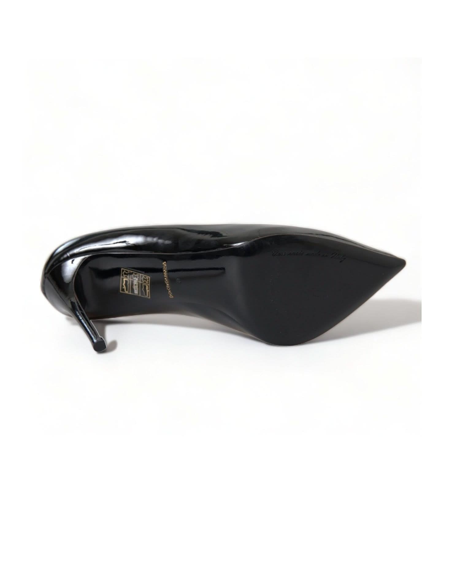 Dolce & Gabbana Black Elegant Patent Stiletto Heels Heels
