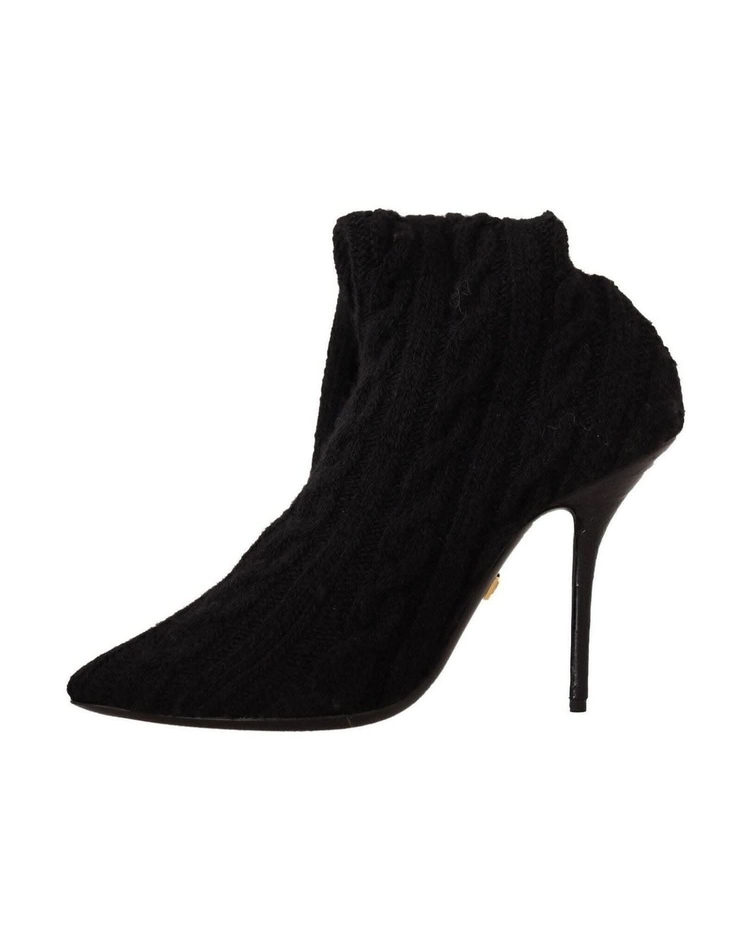 Dolce & Gabbana Black Elegant Stretch Sock Boots Boots