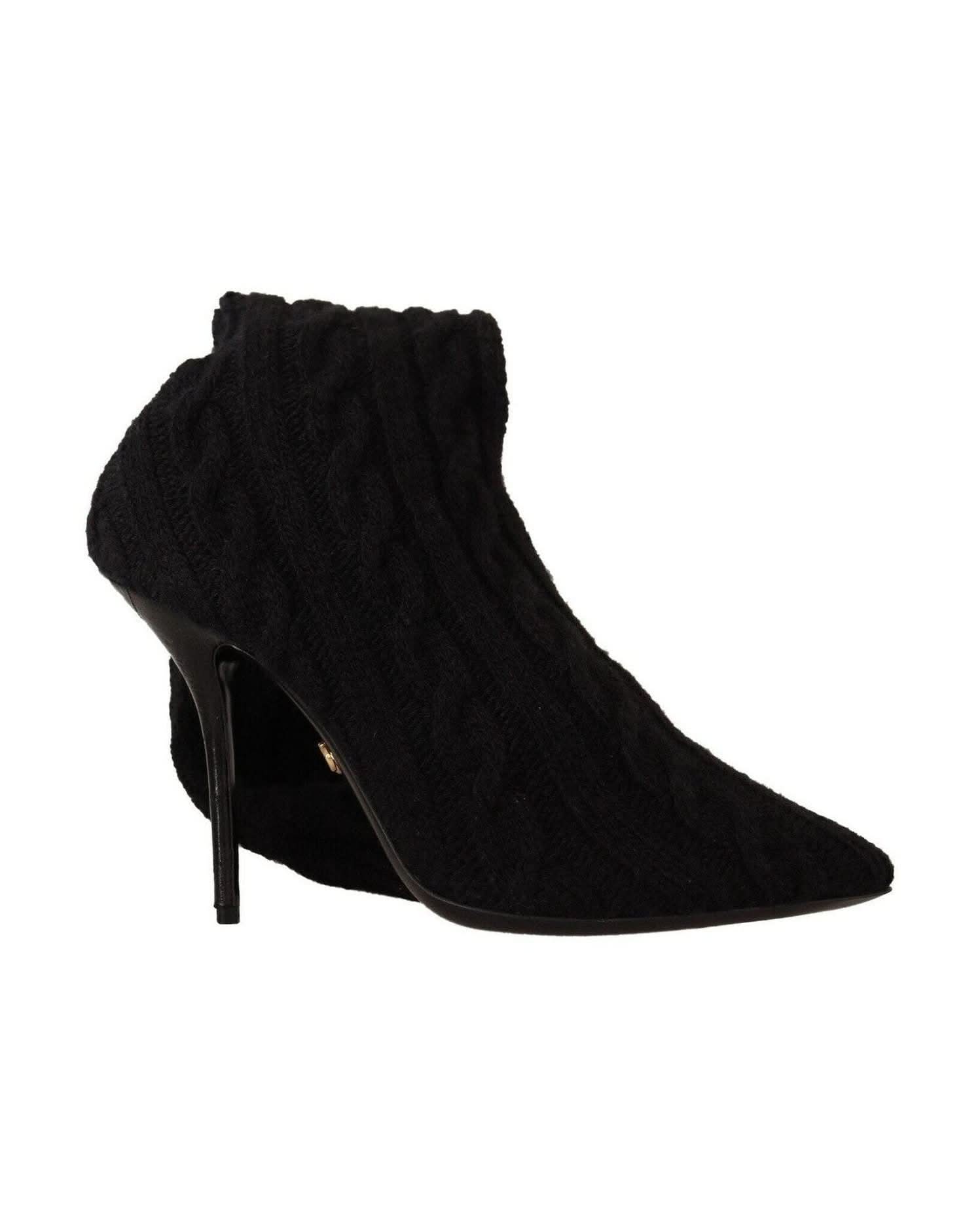 Dolce & Gabbana Black Elegant Stretch Sock Boots Boots