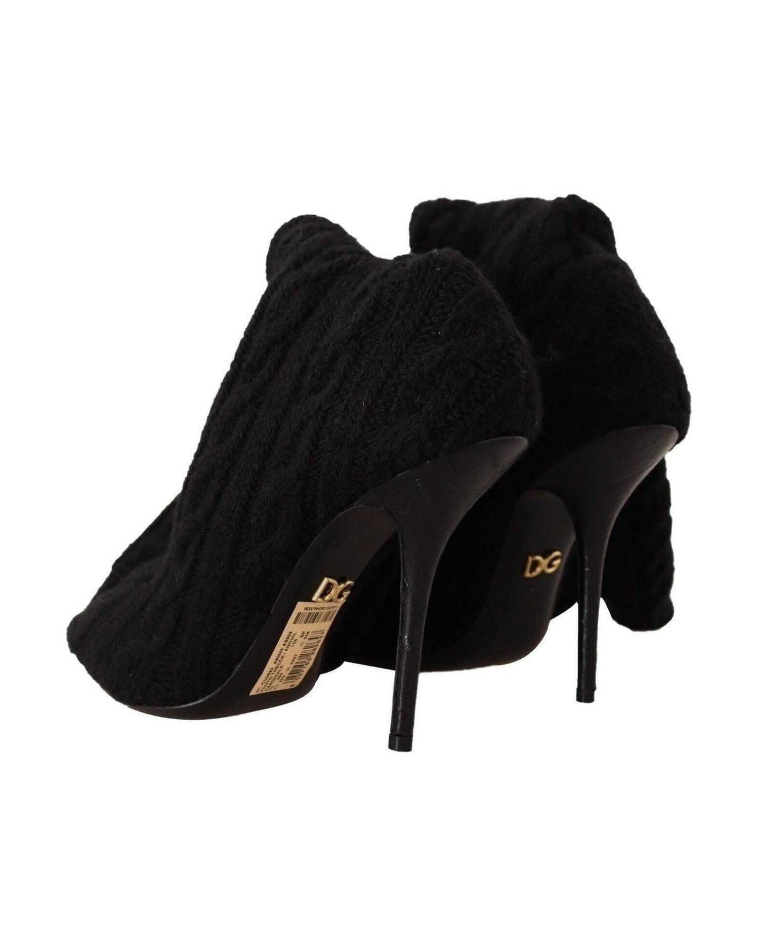Dolce & Gabbana Black Elegant Stretch Sock Boots Boots