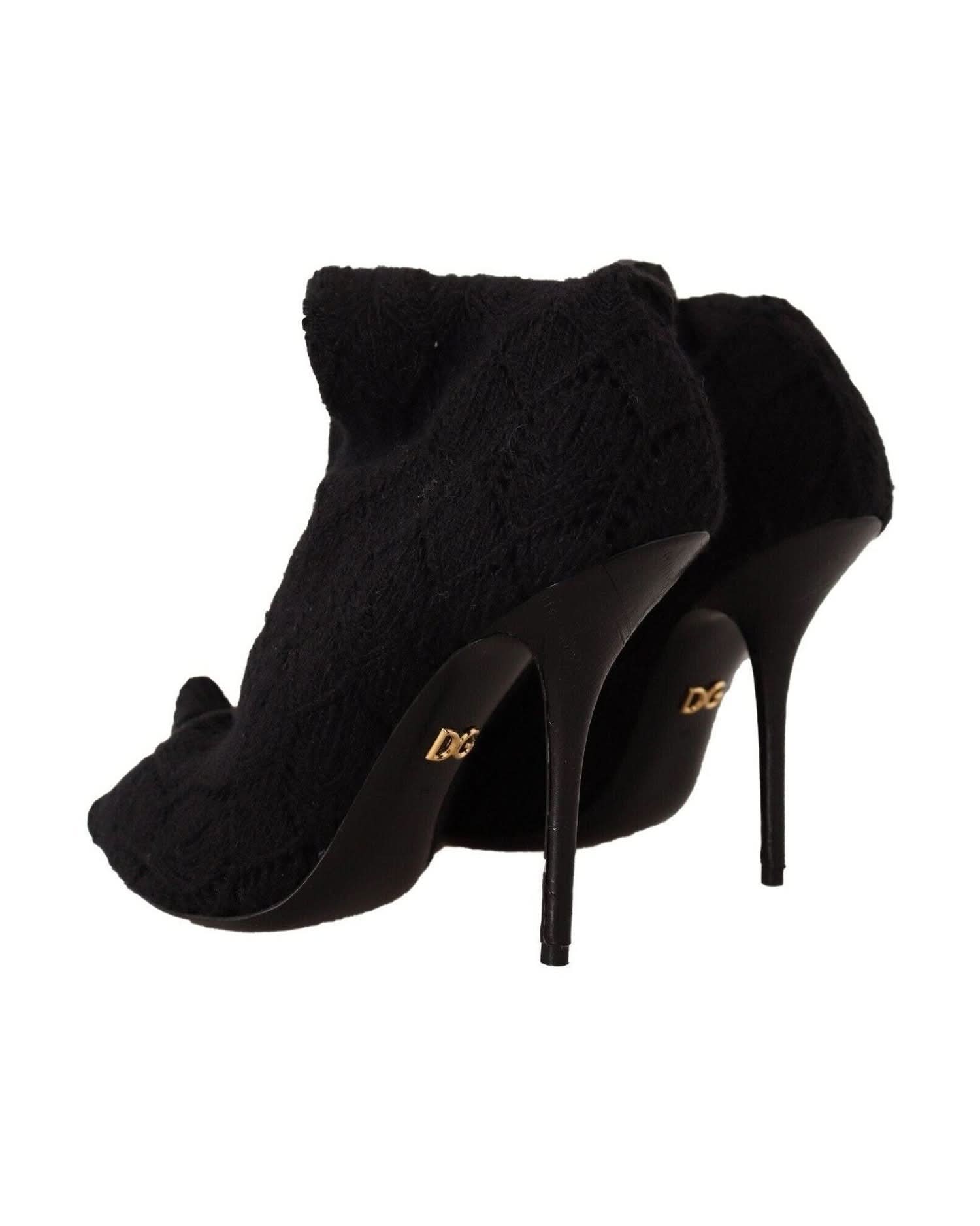 Dolce & Gabbana Black Elegant Stretch Socks Boots Boots