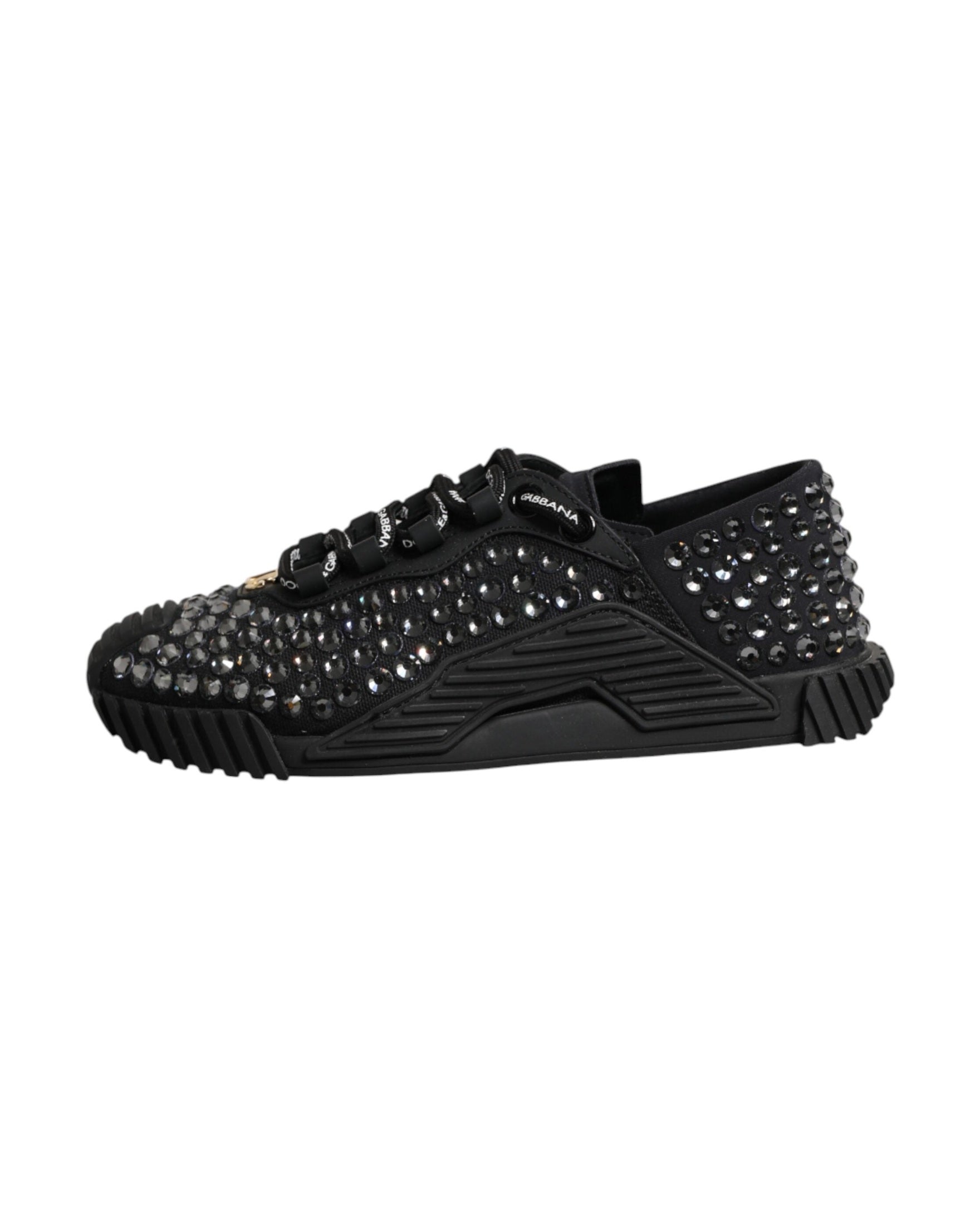 Dolce & Gabbana Black Embellished Low Top Ns1 Sneakers Glam Steals