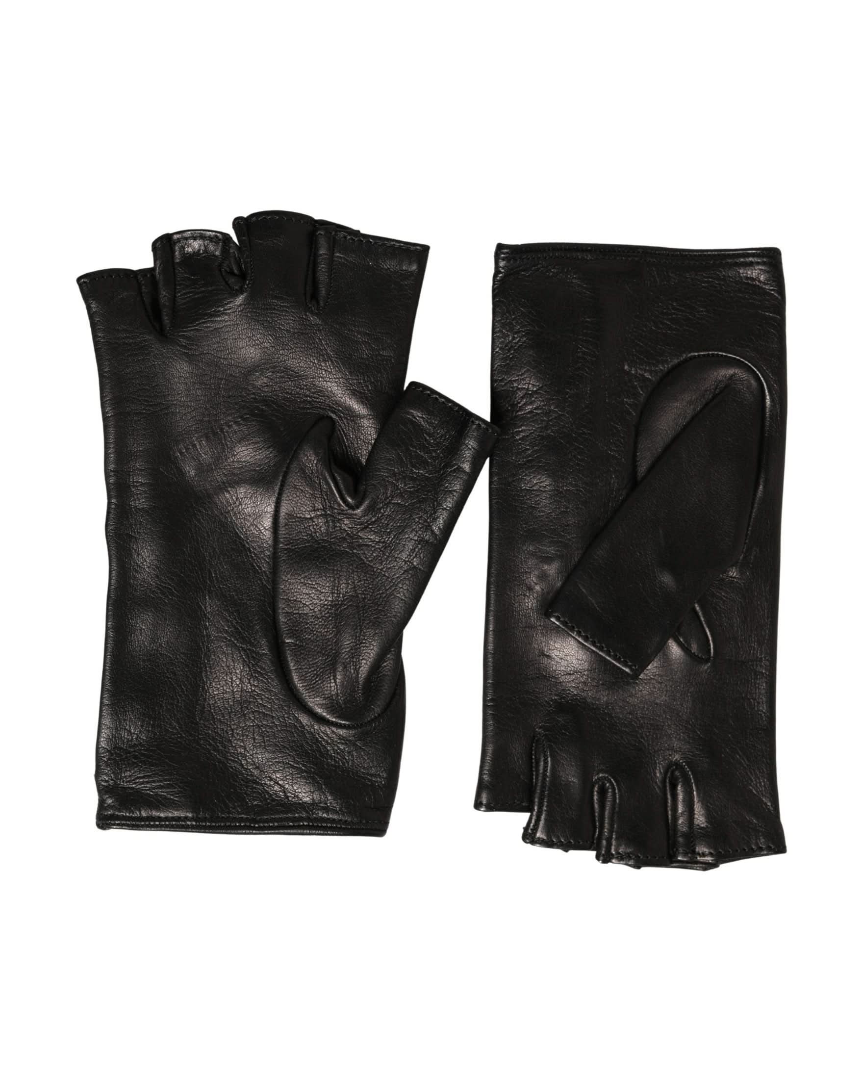 Dolce & Gabbana Black Embellished Wrist Length Mitten Gloves