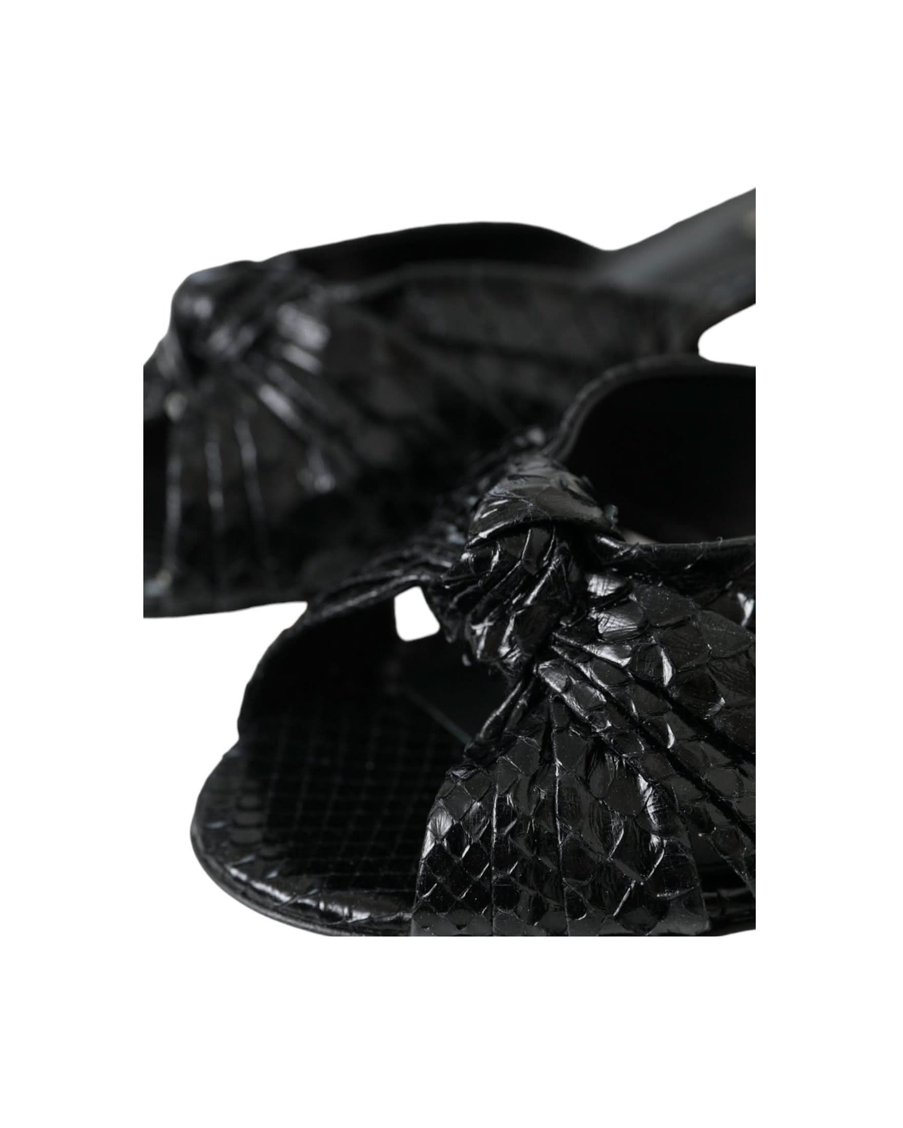 Dolce & Gabbana Black Exotic Leather Heels Slides Shoes Heels