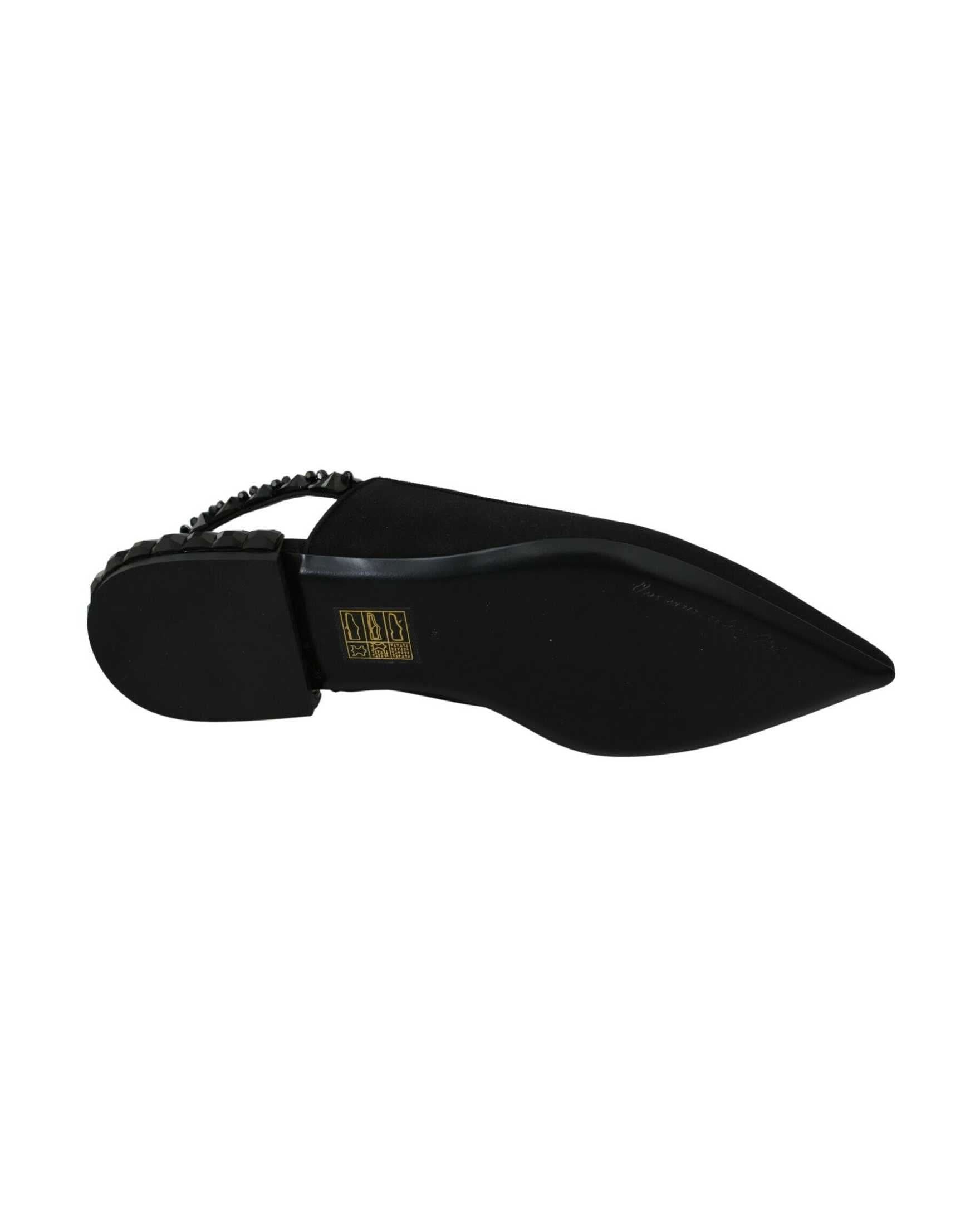 Dolce & Gabbana Black Flats Slingback Charmeuse Shoes Flats