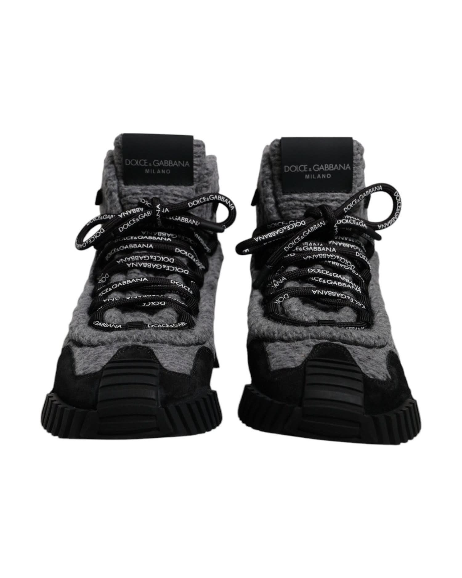 Dolce & Gabbana Black Gray Ns1 High Top Boots Sneakers Shoes Boots