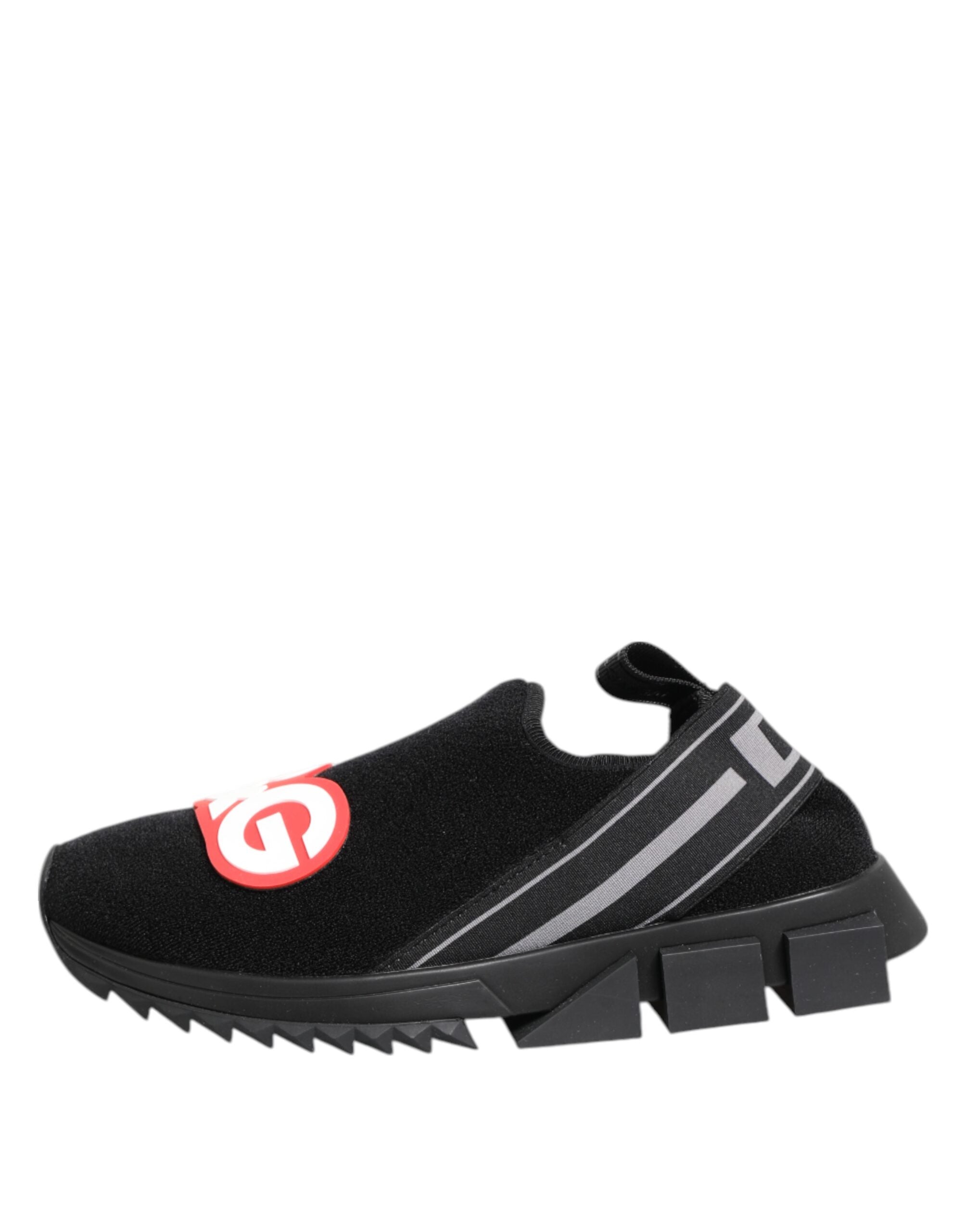 Dolce & Gabbana Black Grey Slip On Sorrento Sneakers Shoes Glam Steals