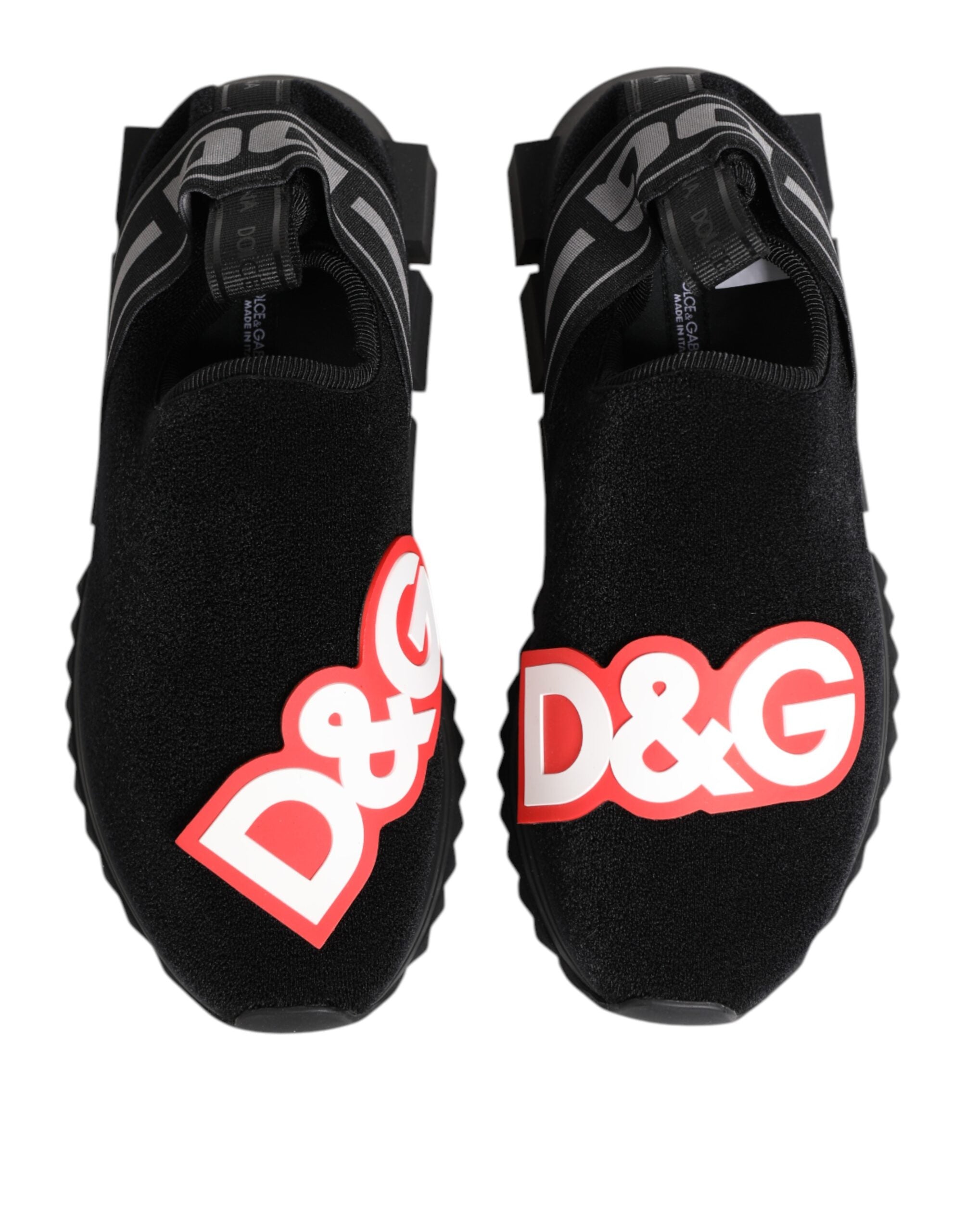 Dolce & Gabbana Black Grey Slip On Sorrento Sneakers Shoes Glam Steals
