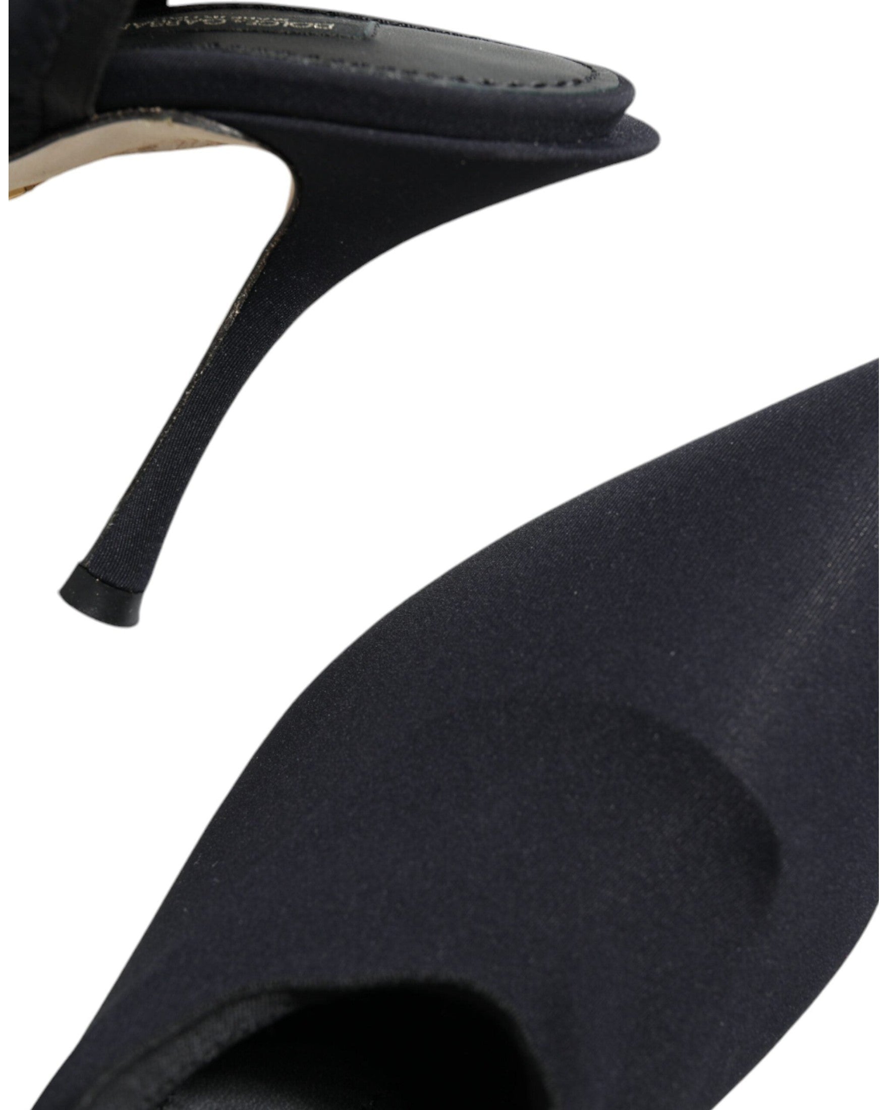 Dolce & Gabbana Black Jersey Stretch Heels Slingback Shoes Glam Steals