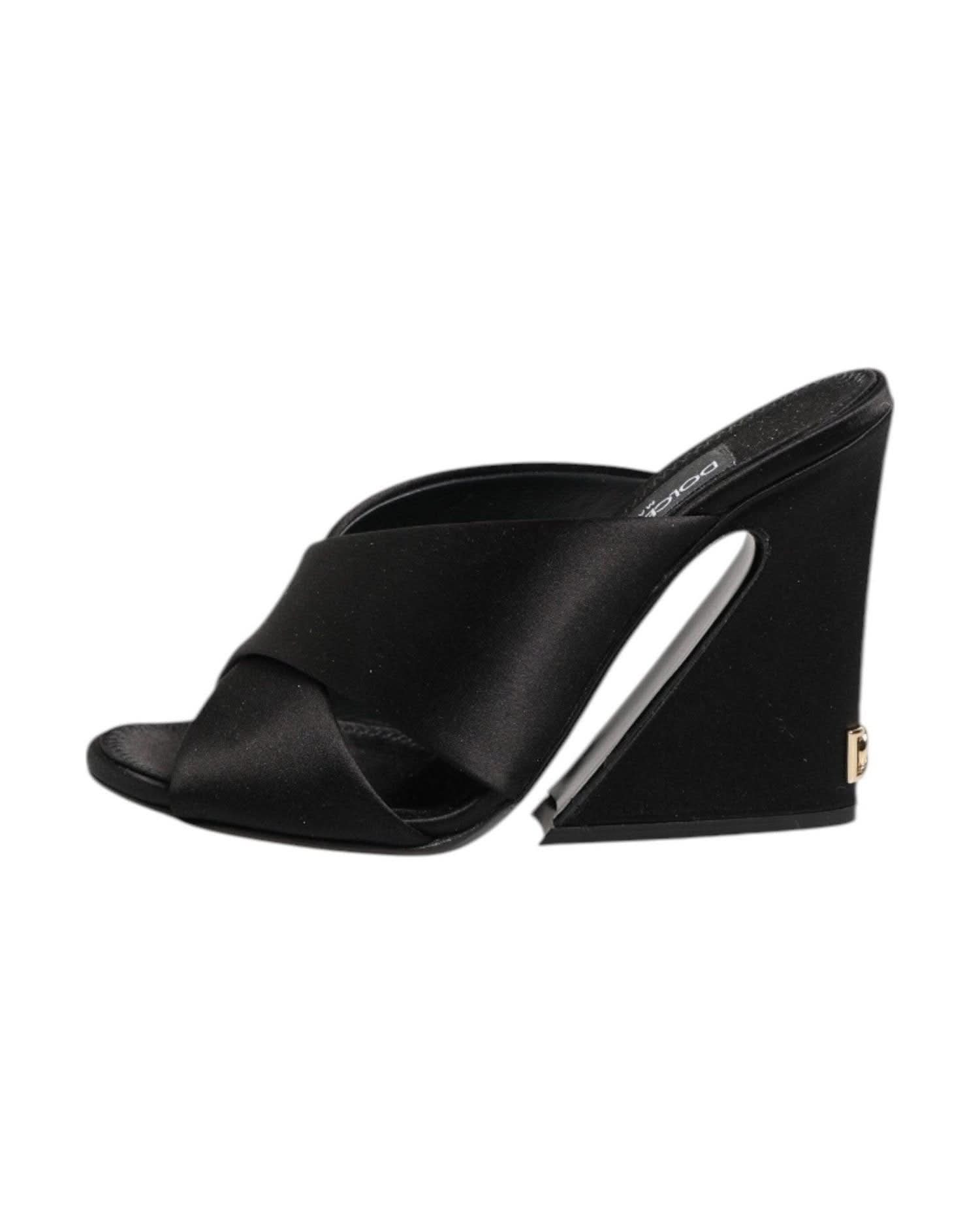 Dolce & Gabbana Black Keira Baroque High Heel Sandals Shoes Heels