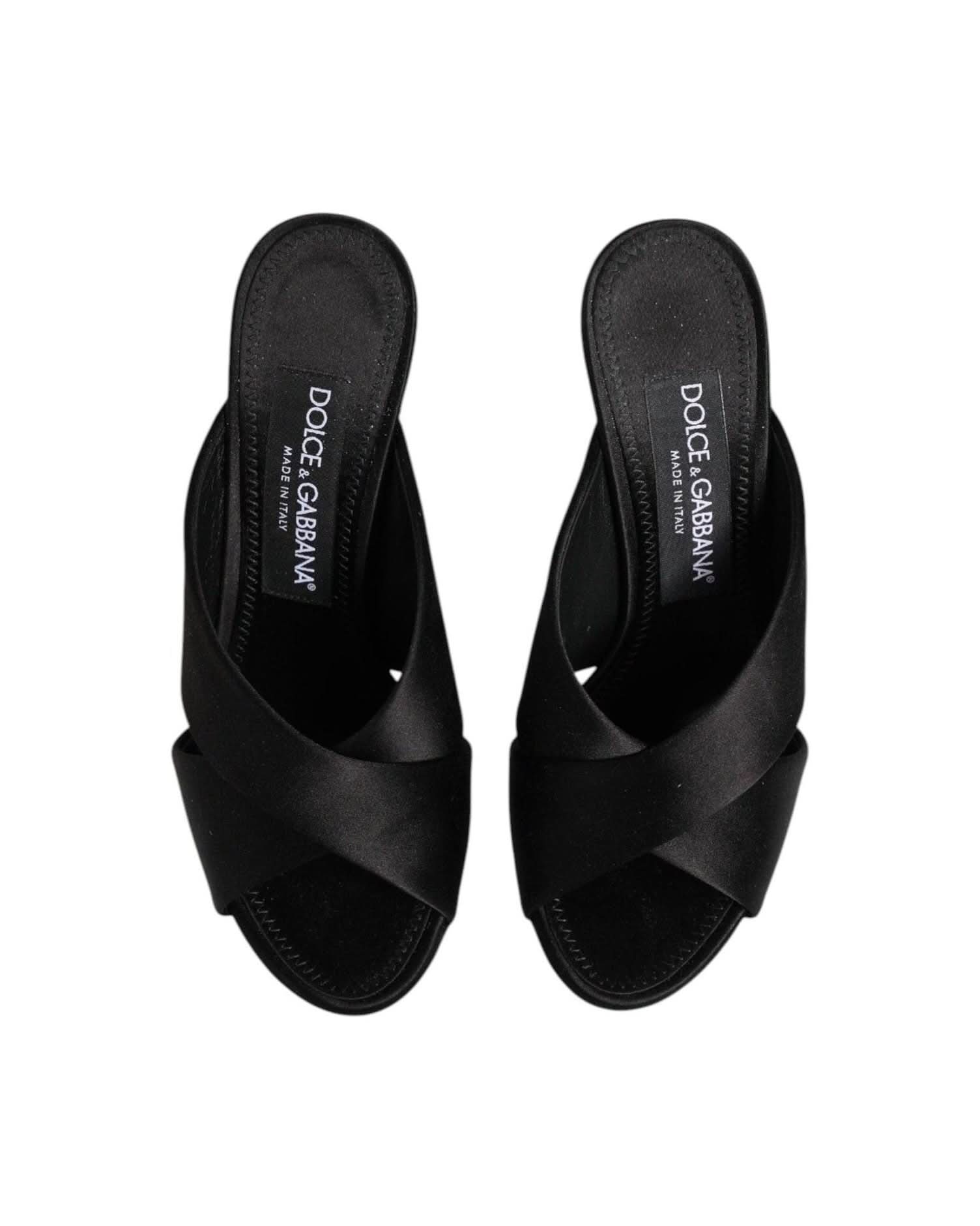 Dolce & Gabbana Black Keira Baroque High Heel Sandals Shoes Heels